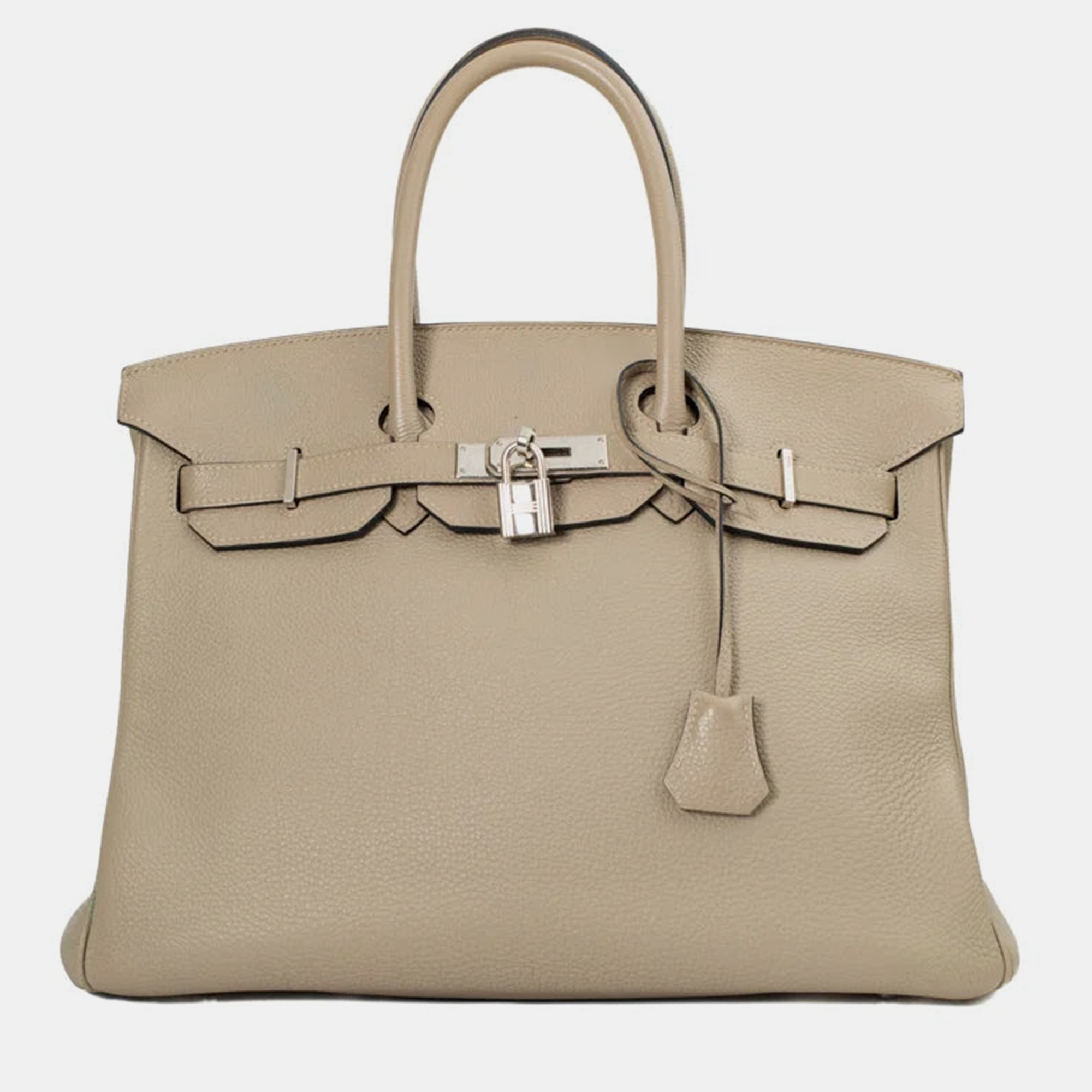 

Hermes Grey Leather Birkin 35 Bag