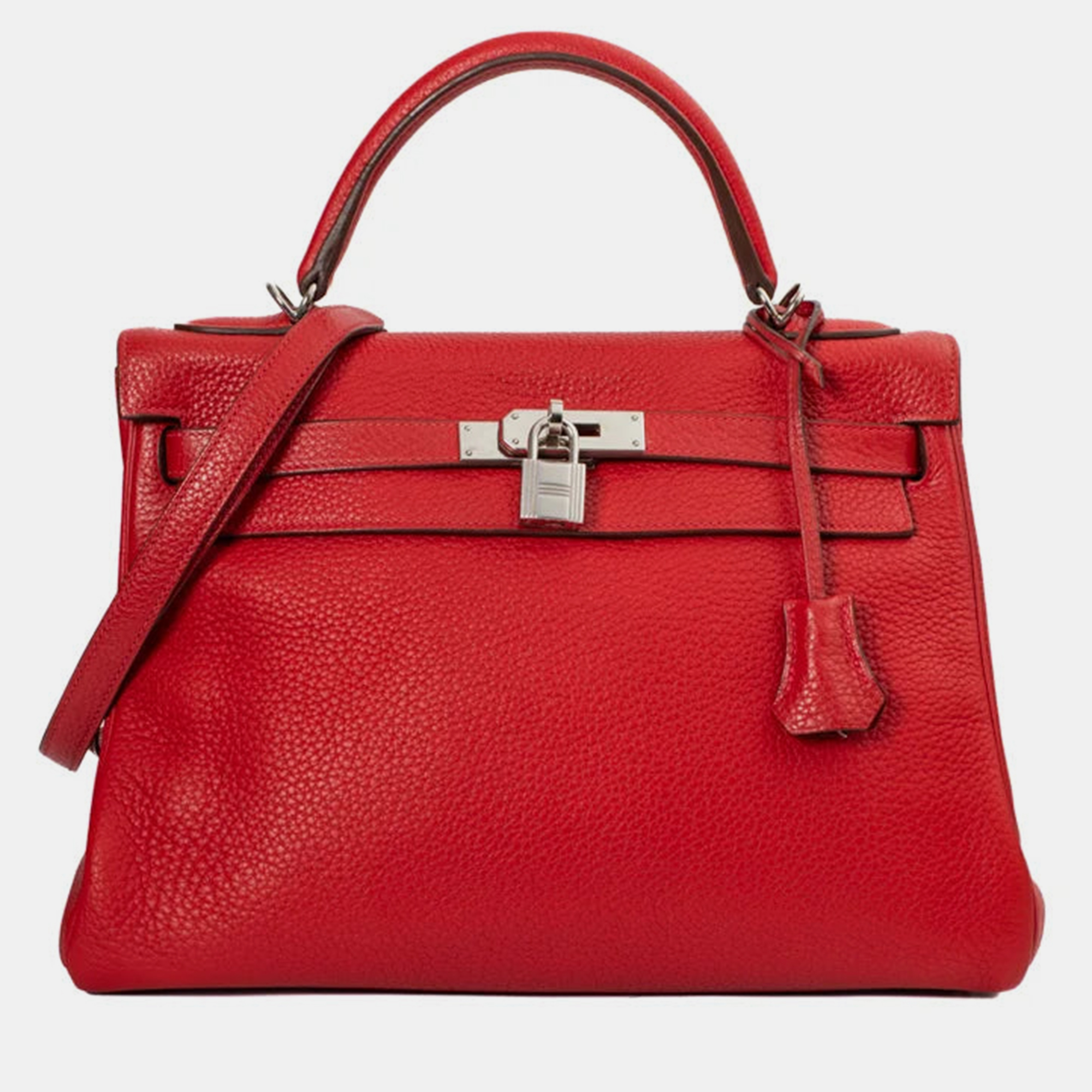 

Hermes Red leather Kelly Retourne 32 Bag