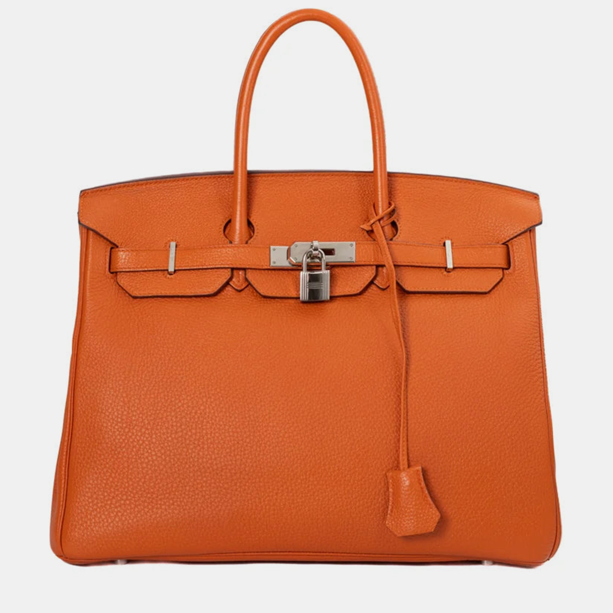 

Hermes Orange leather Birkin 35 Bag