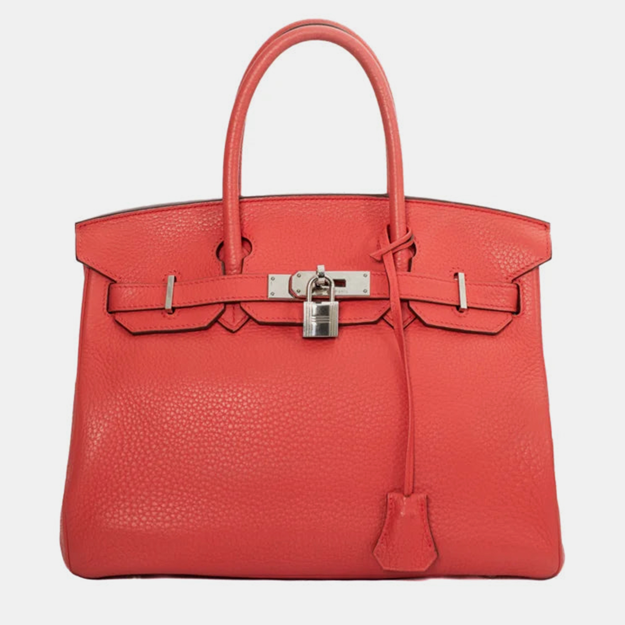 

Hermes Red leather Birkin 30 Bag
