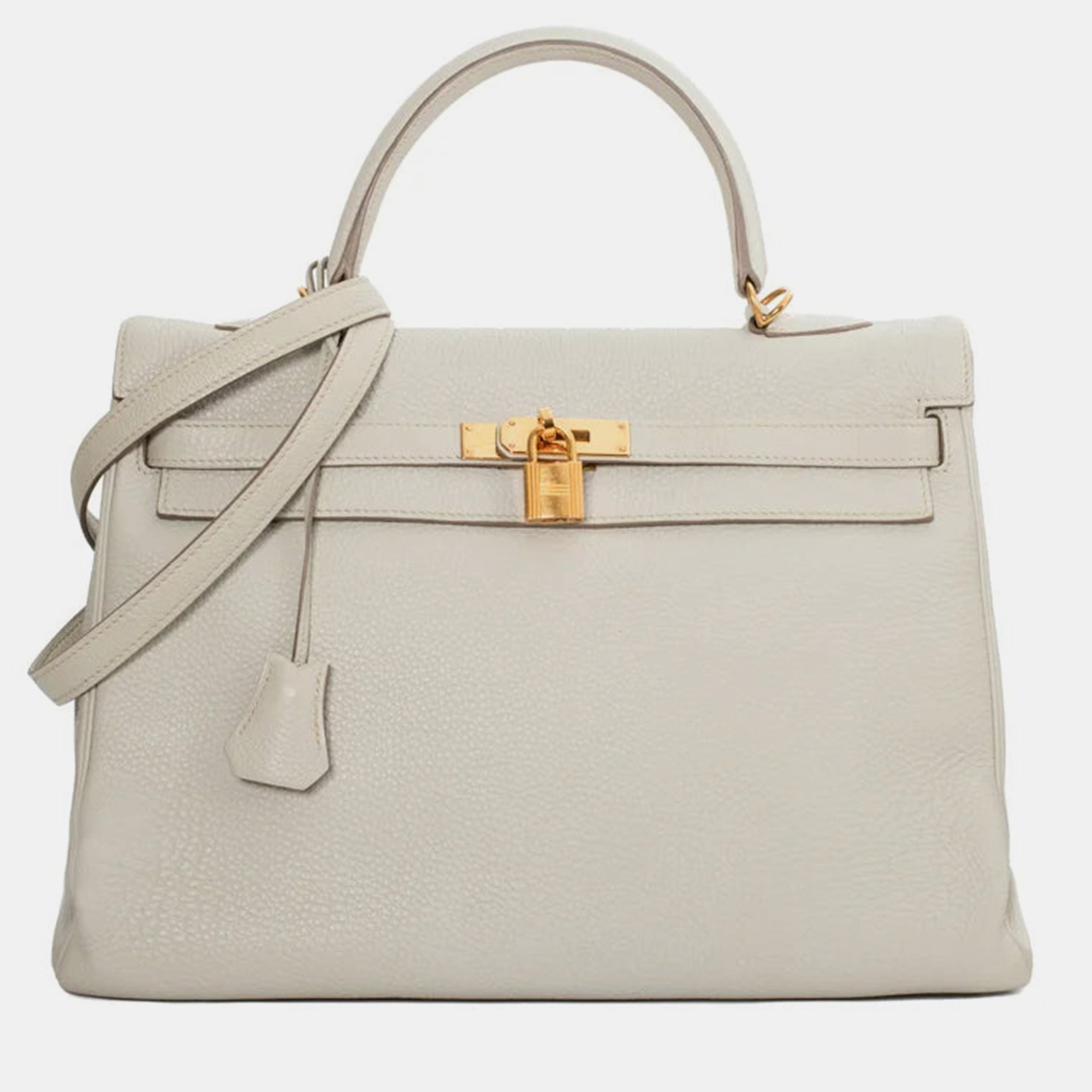 

Hermes Grey leather Kelly Retourne 35 Bag