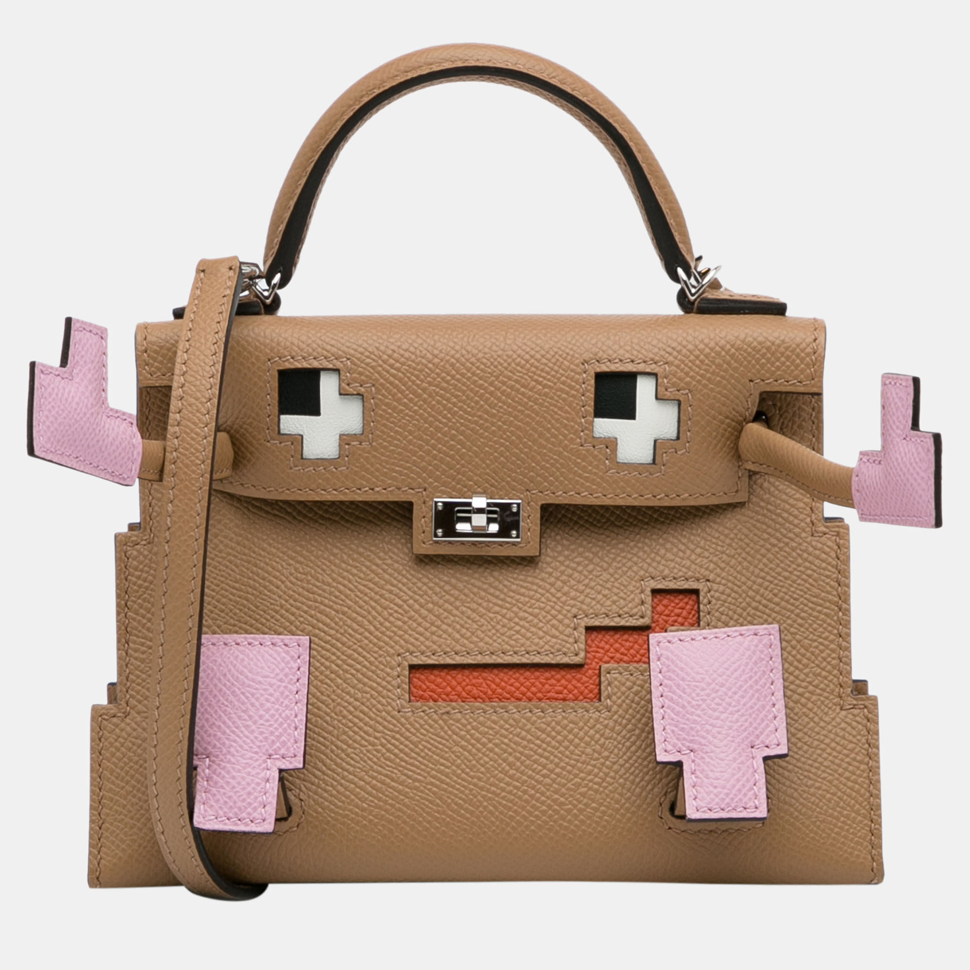 Click to view more detailed imagery on our partner's website Pre-owned Hermes Brown Epsom Kelly Doll Picto Bag