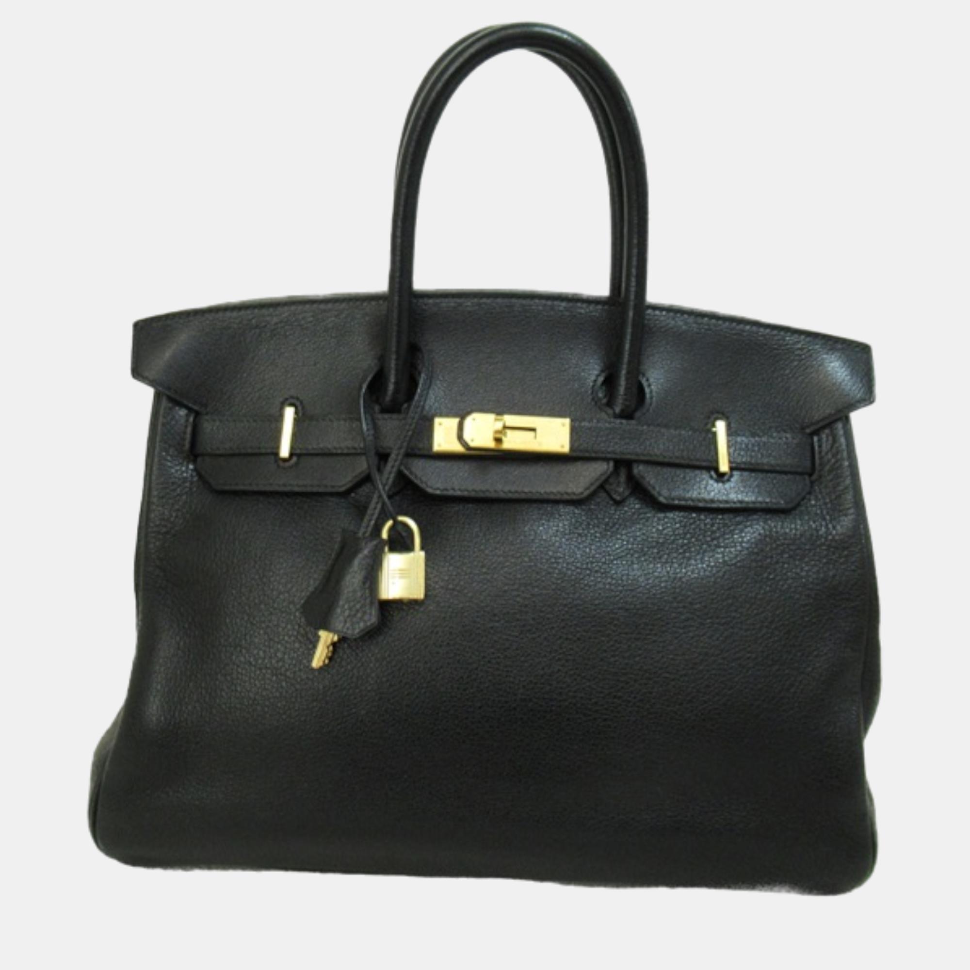 

Hermes Black Togo Leather Birkin 35 Tote Bag