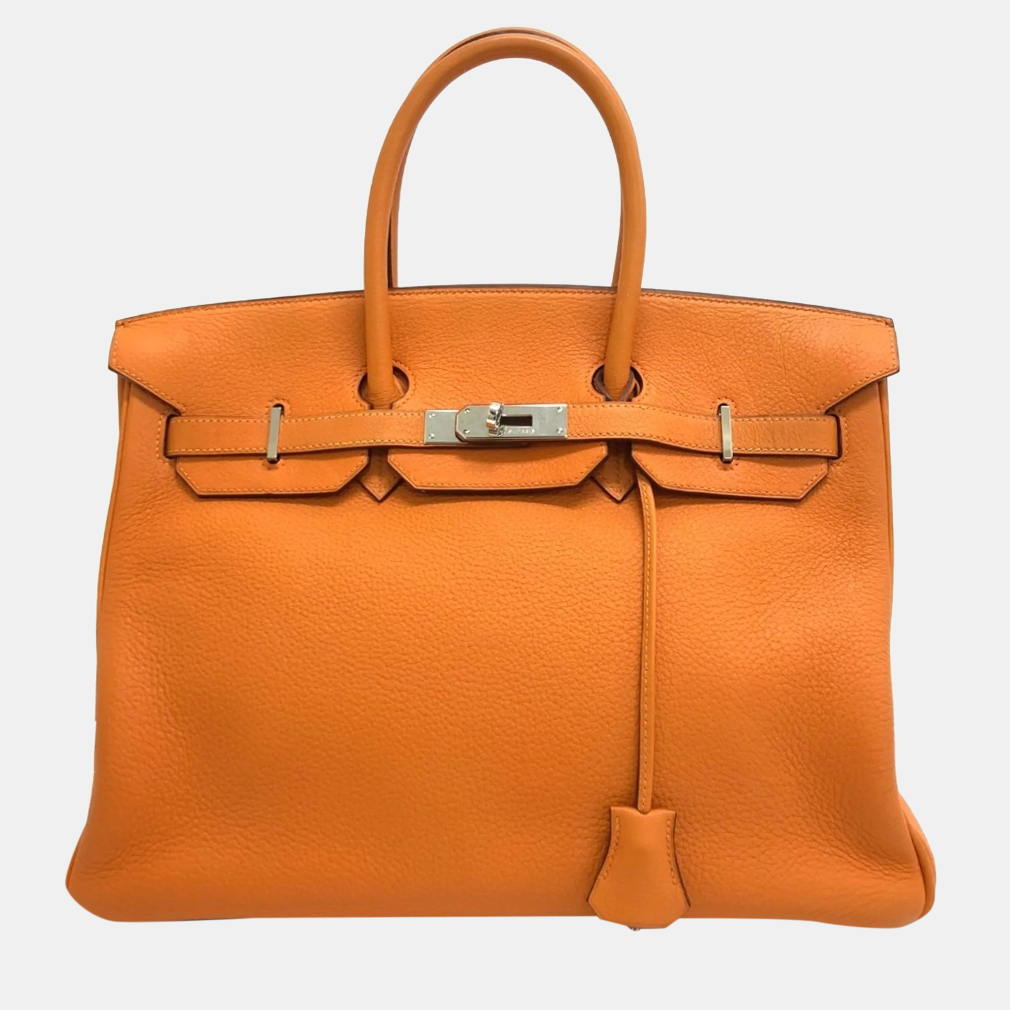 

HERMES Birkin 35 H stamp handbag orange ladies