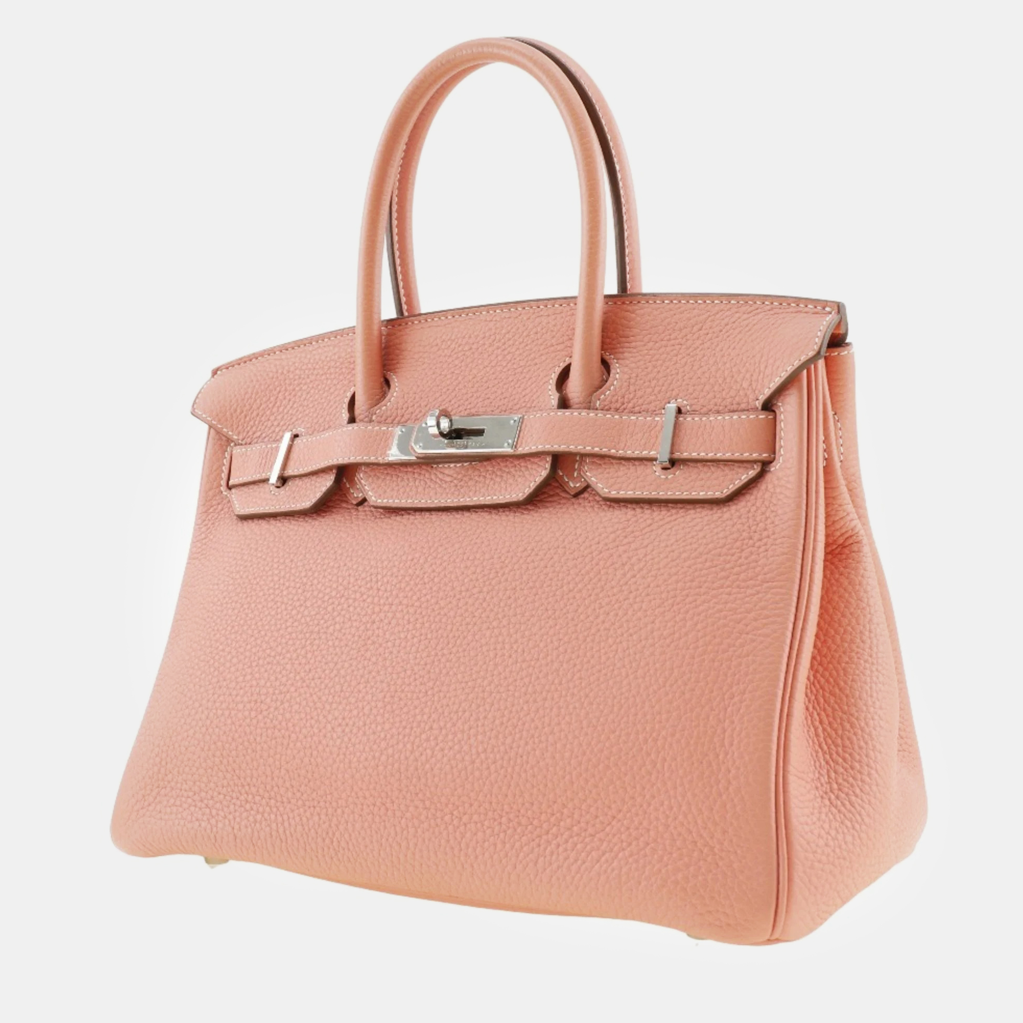 

Hermes Birkin 30 Handbag 030335CK-L5 Taurillon Clemence Crevette 2013 Q A5 Belt fittings Ladies, Pink