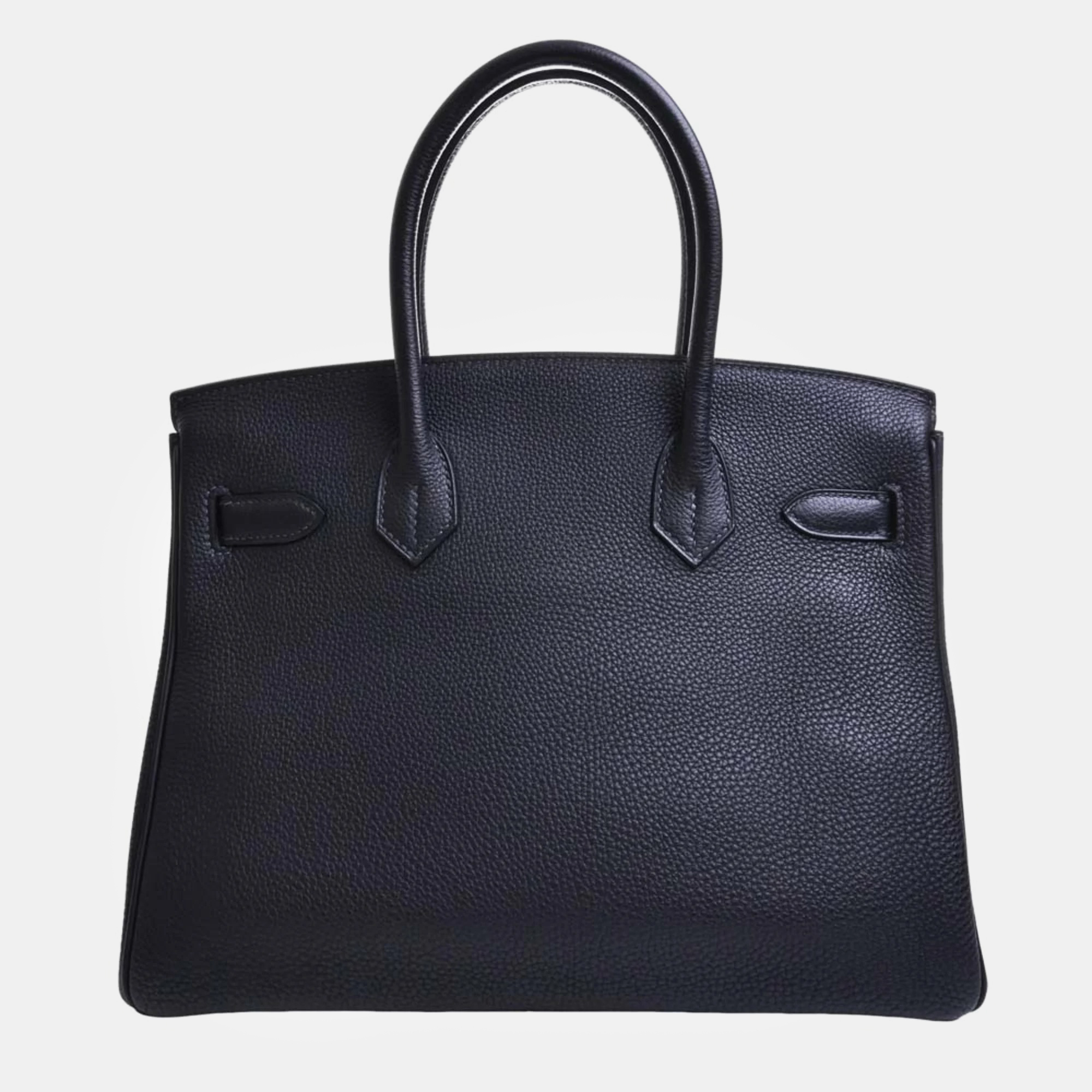 

HERMES Togo Birkin 30 Handbag Navy Ladies, Navy blue