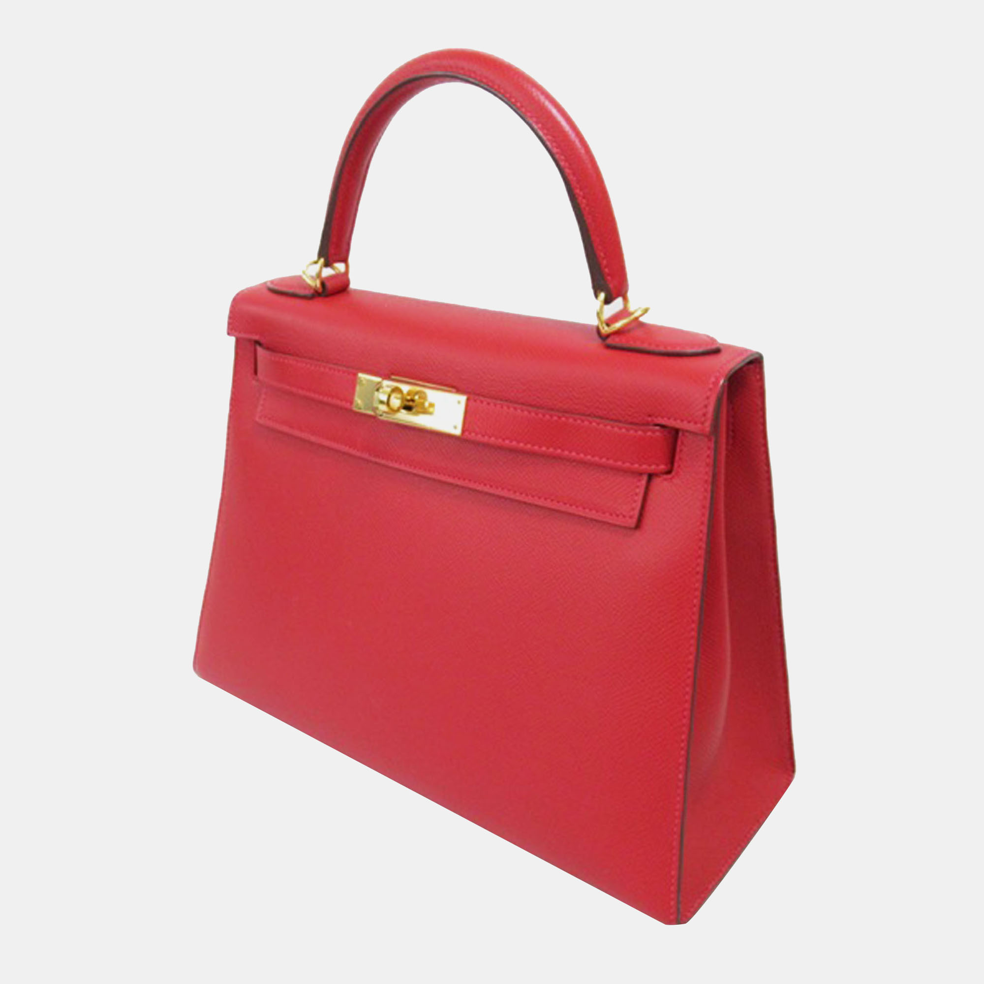 

Hermes Red Epsom Leather gold Plated Hardware Kelly 28 Tote Bag