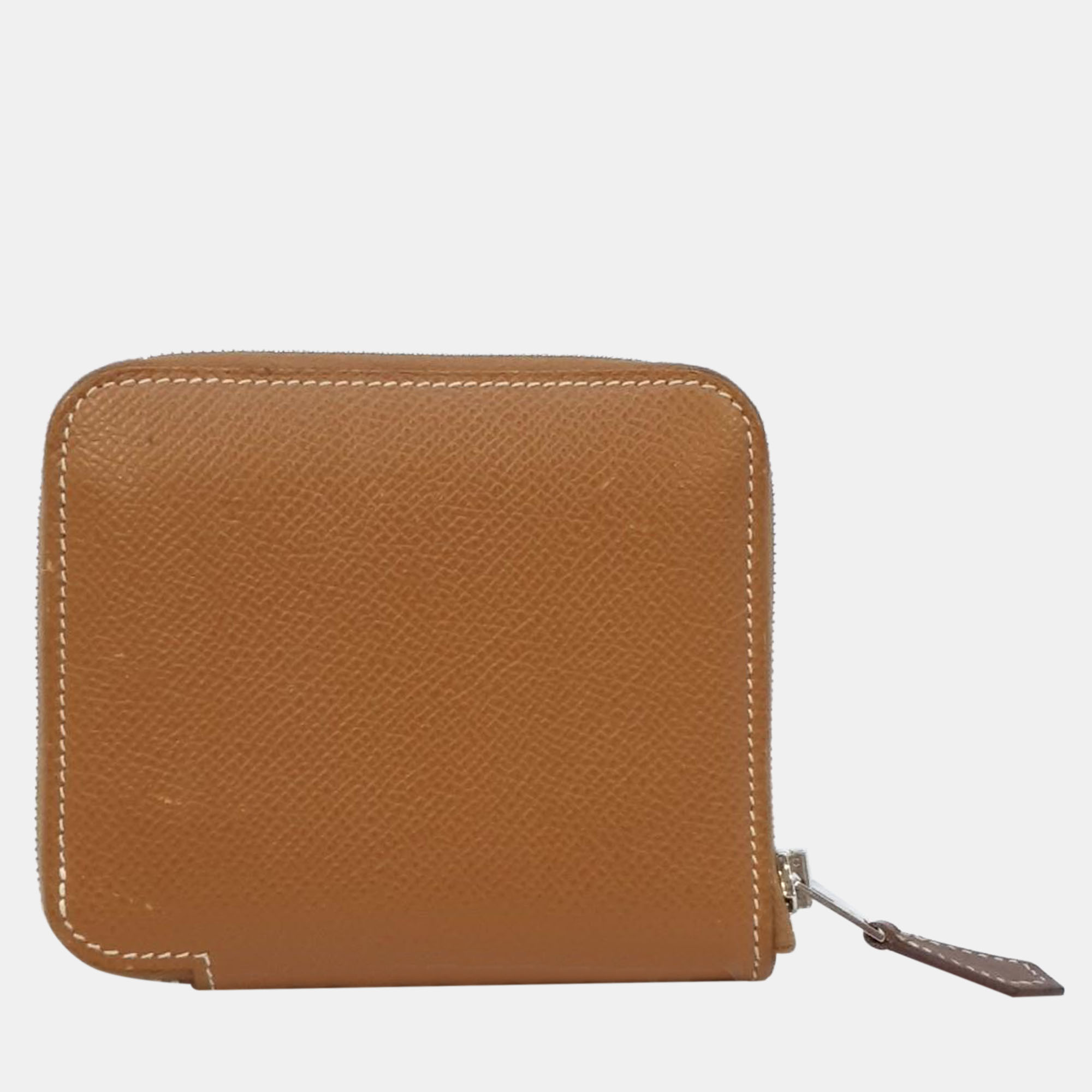 Pre-owned Hermes Silky Compact Wallet In Brown