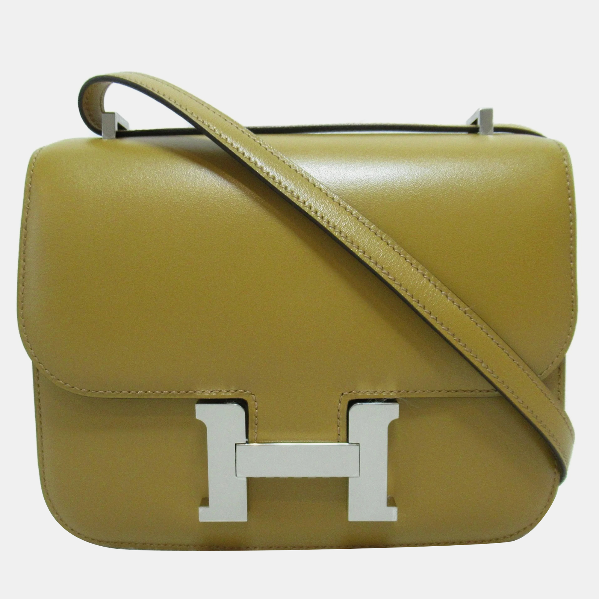 

HERMES Constance 3 Mini Poussiere Shoulder Bag Brown Poussiere Vota De Lacto leather, Green