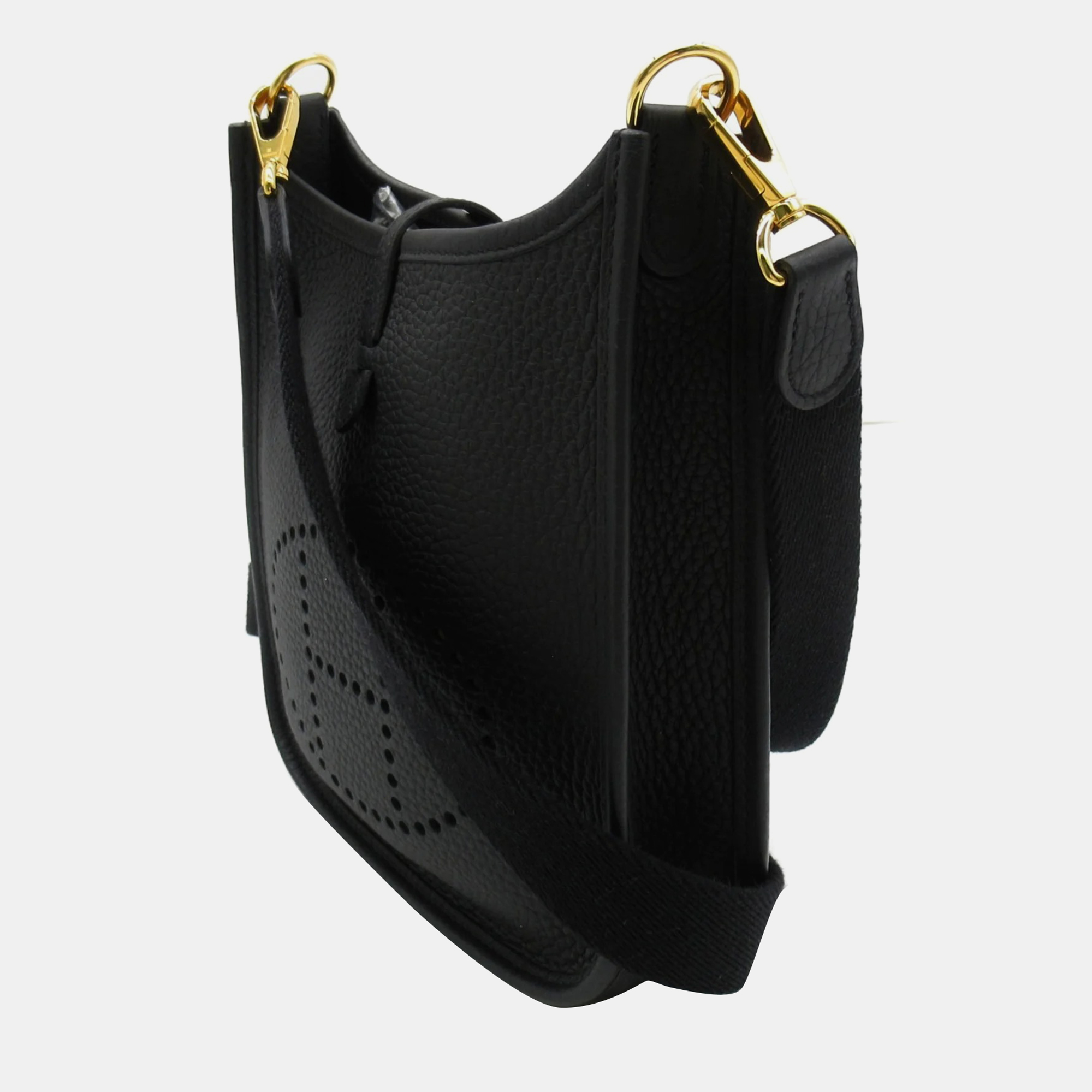 

HERMES Evelyn TPM Black Shoulder Bag Black Noir Black Taurillon Clemence leather