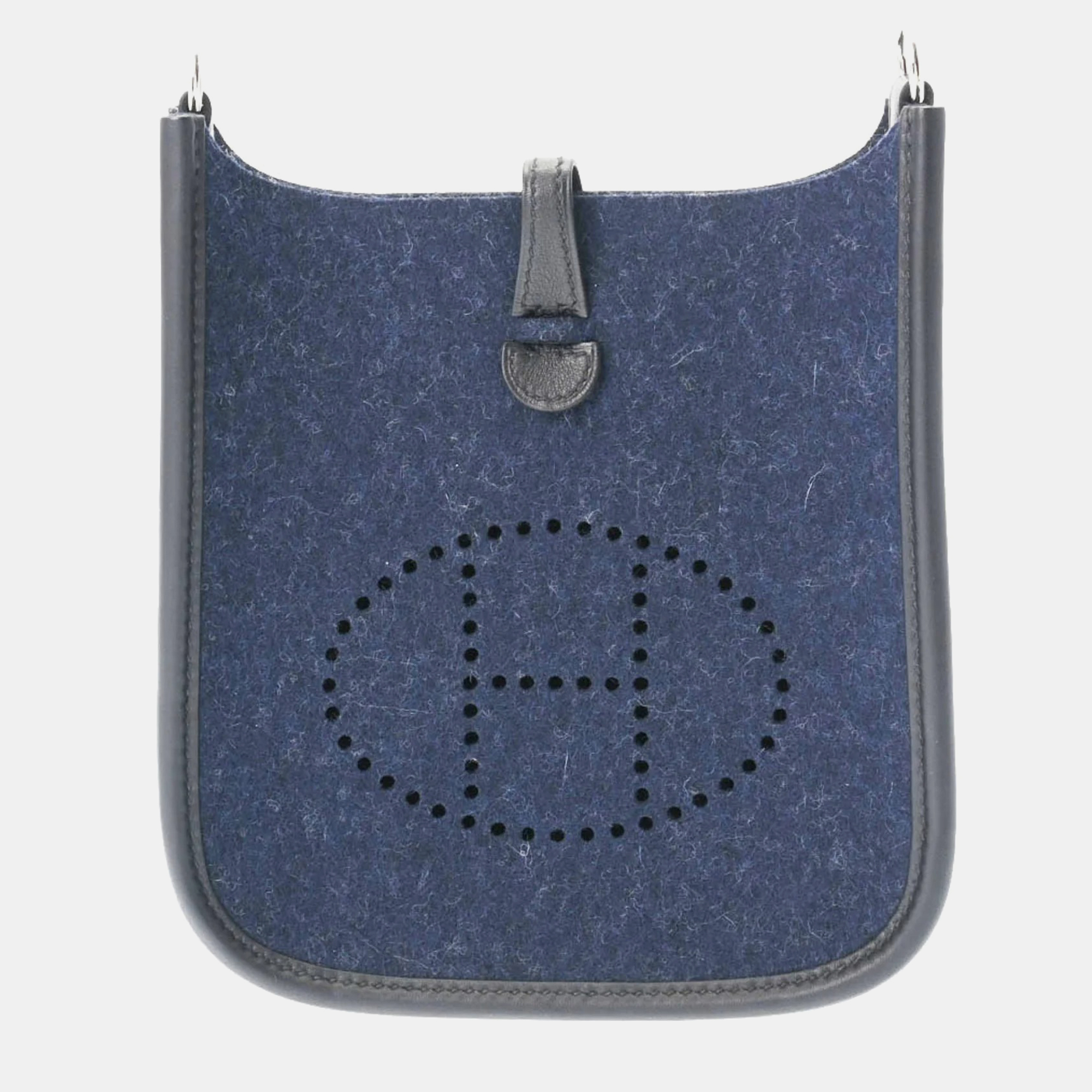 

HERMES Evelyn TPM Blue Nuit Palladium hardware Y stamp (around 2020) Women's felt shoulder bag