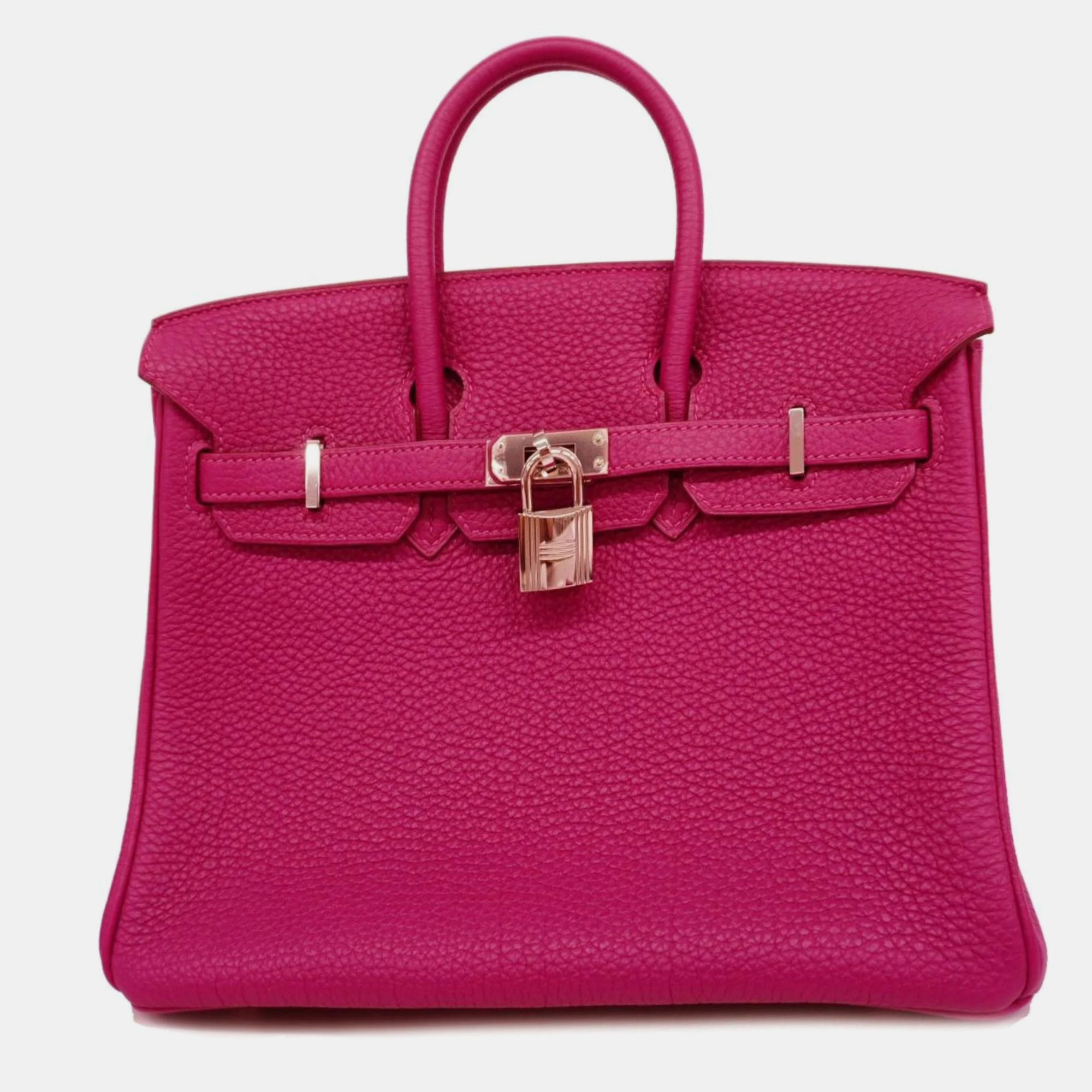 

Hermes handbag Birkin 25 Togo Tosca silver hardware ladies, Pink