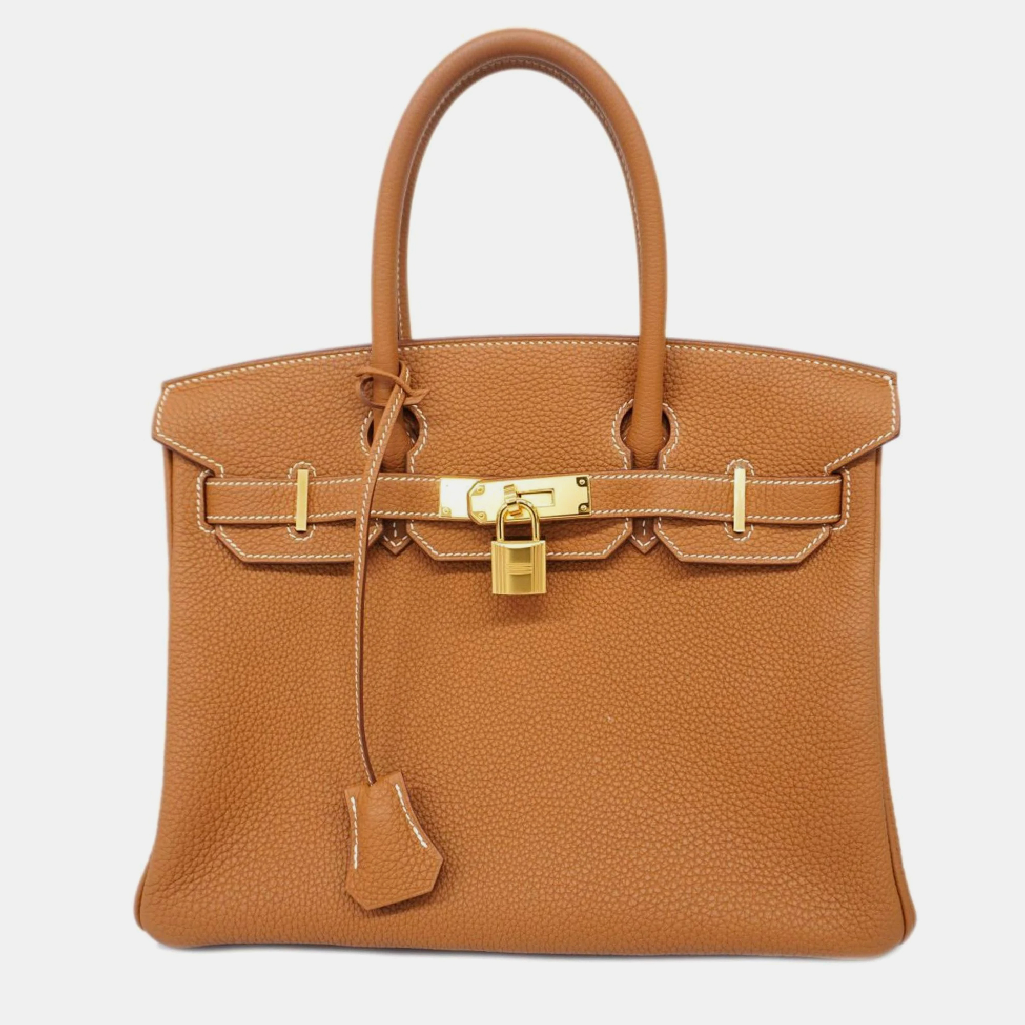 

Hermes handbag Birkin 30 Togo gold hardware ladies, Brown