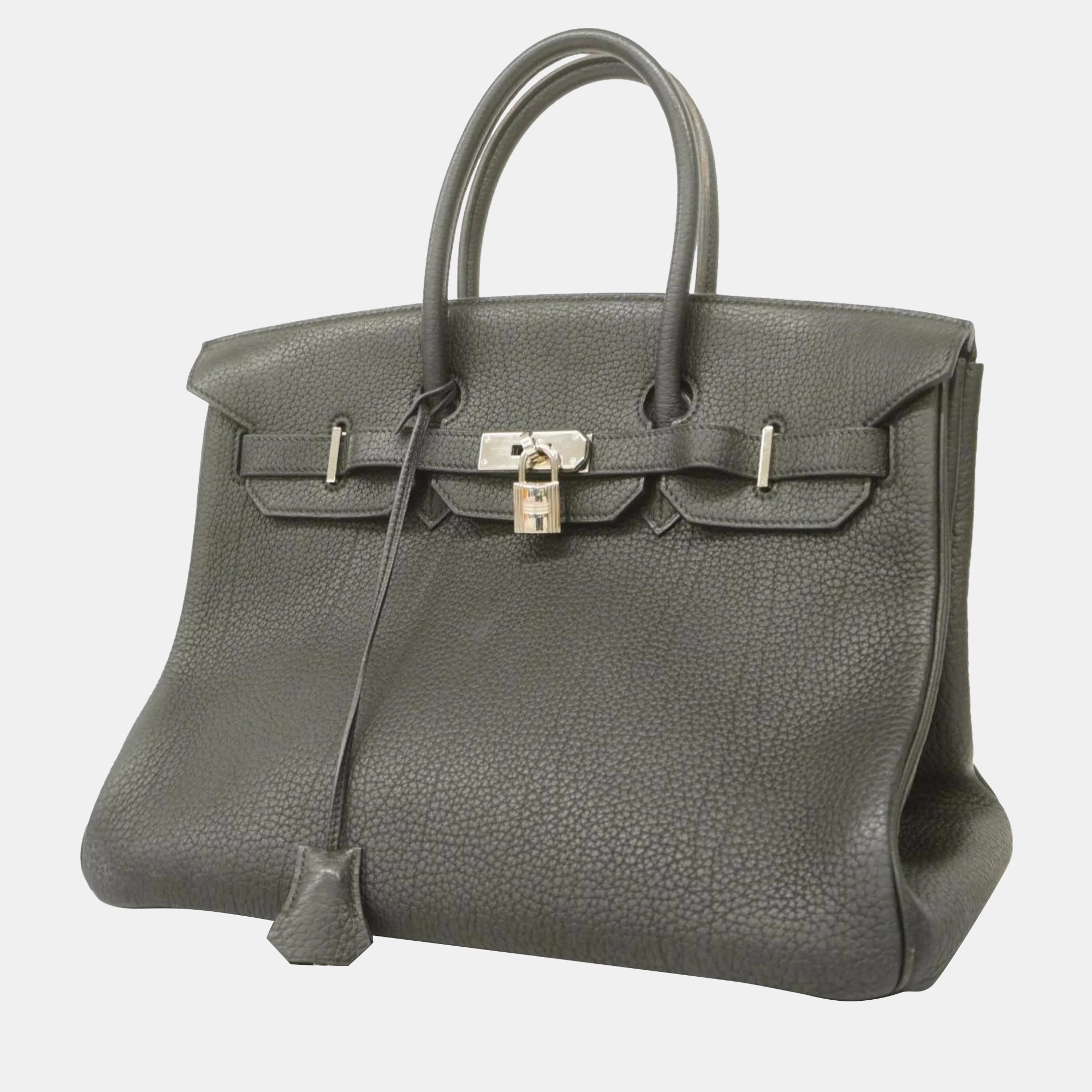 

Hermes handbag Birkin 35 Togo black silver hardware ladies, Grey
