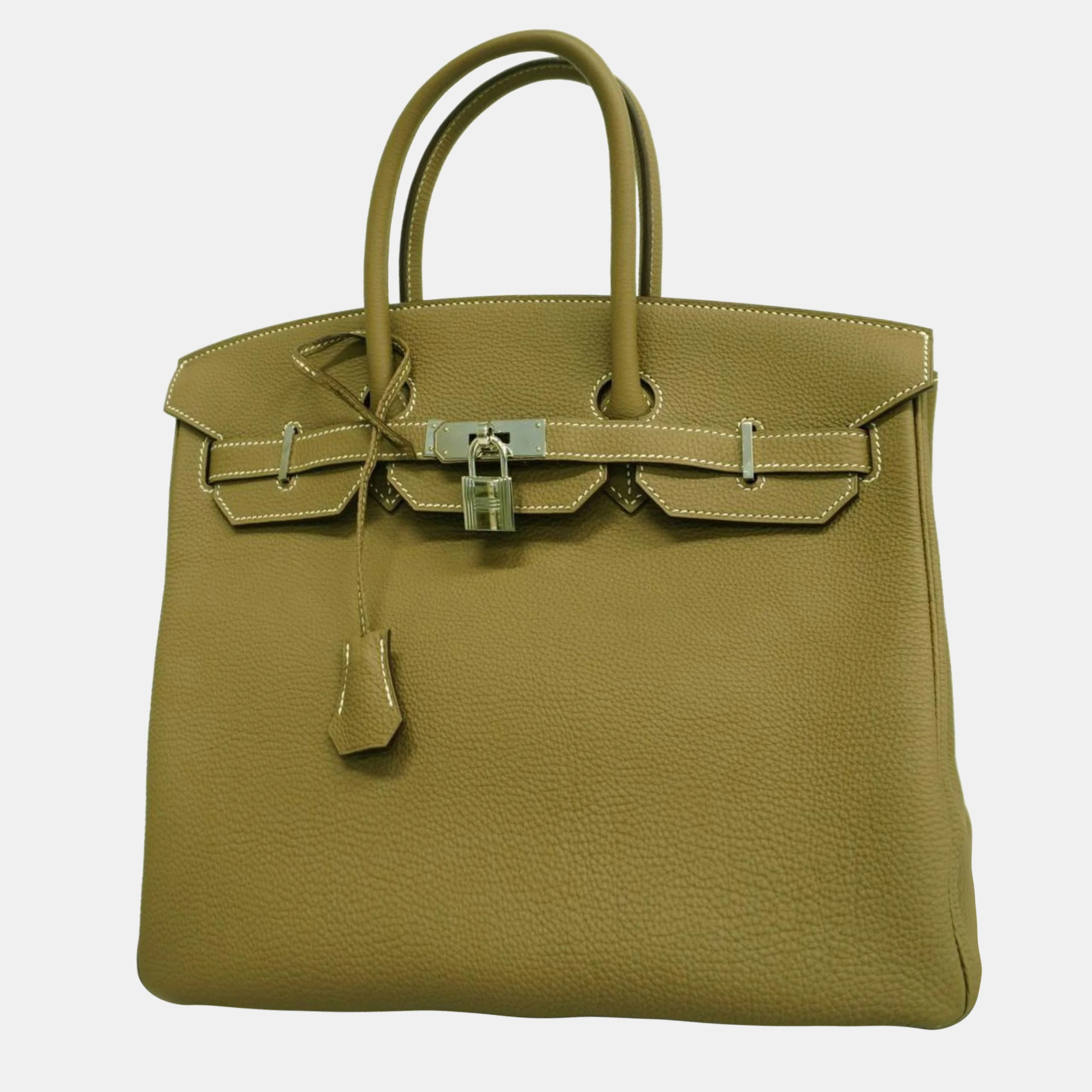 

Hermes Handbag Birkin 35 Togo Etoupe Silver Hardware Women's, Green