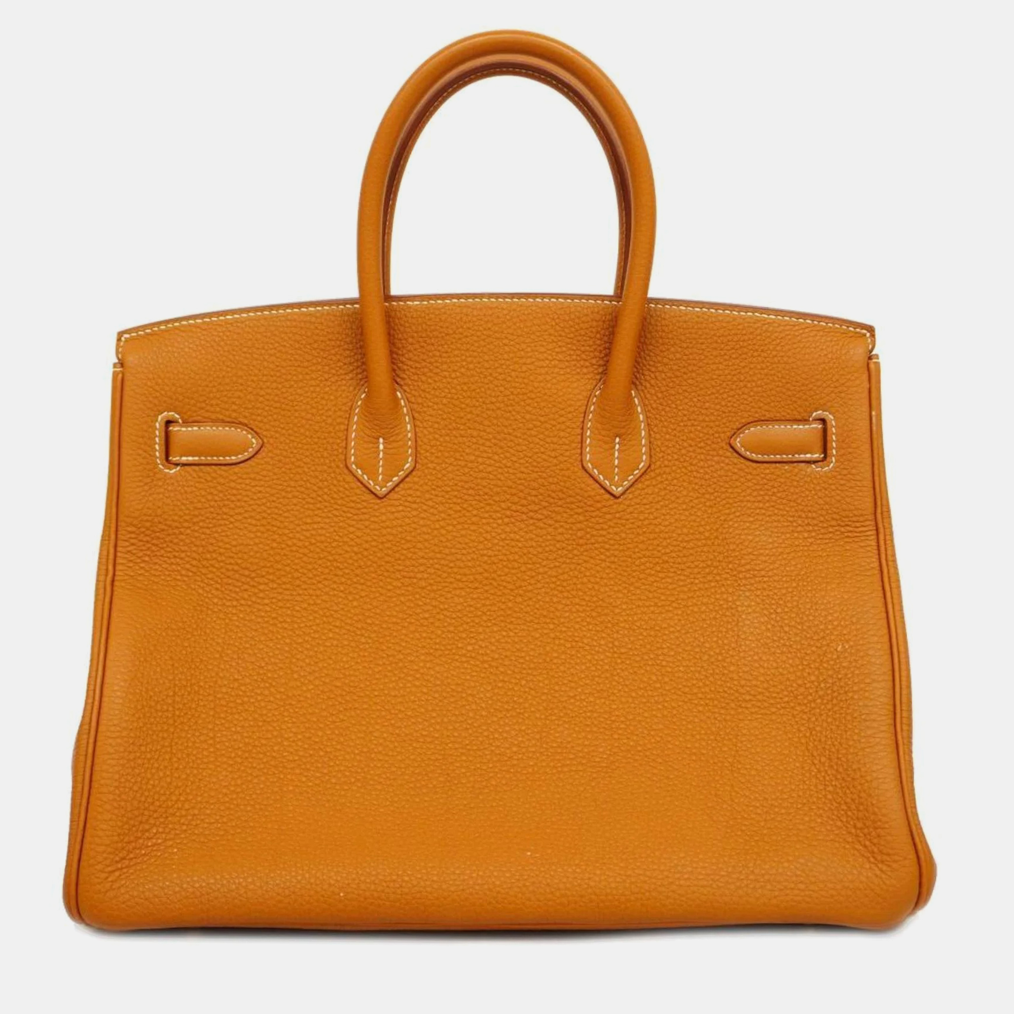 

Hermes handbag Birkin 35 Togo gold hardware ladies, Orange