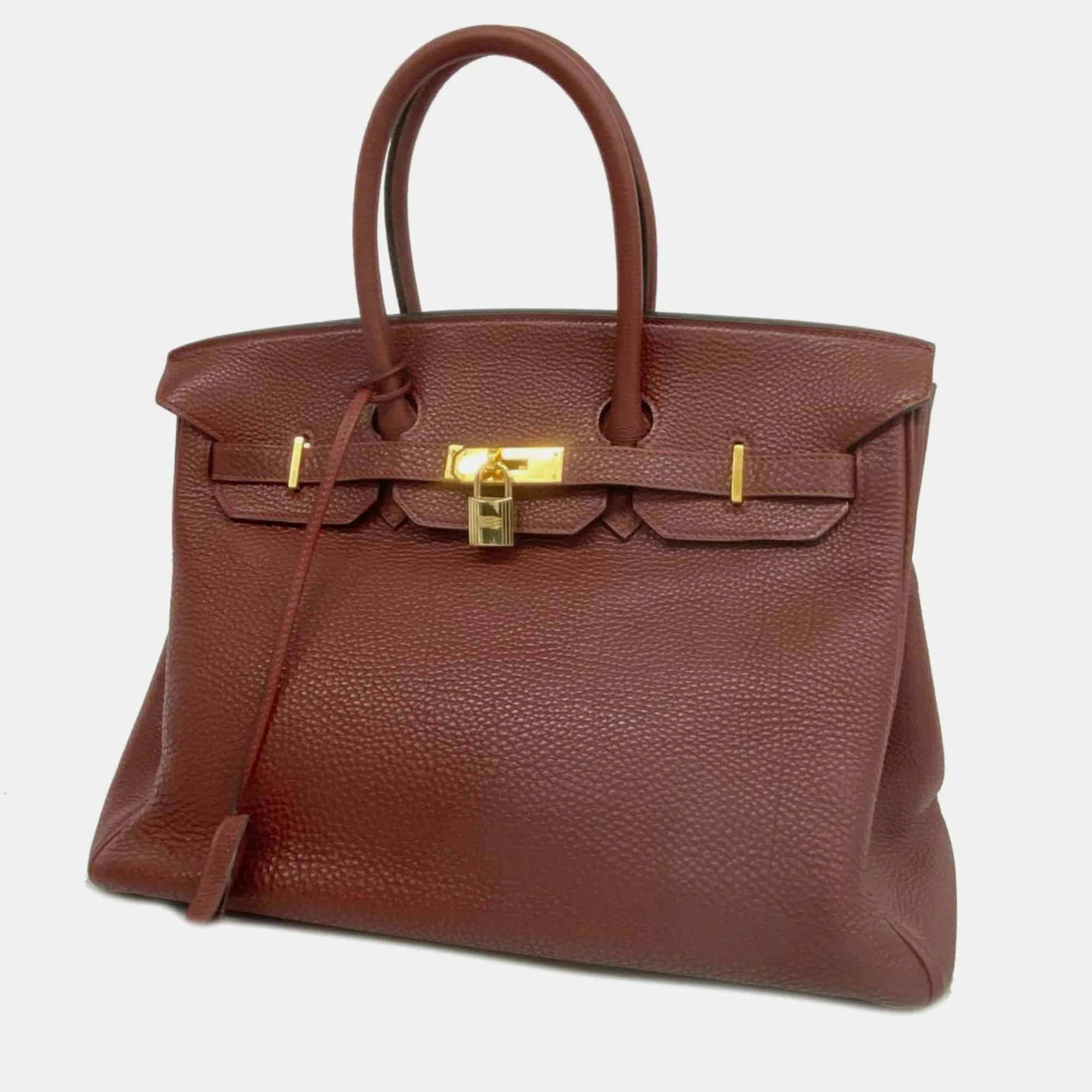 

Hermes Handbag Birkin 35 Togo Rouge Ash Gold Hardware Women's, Red