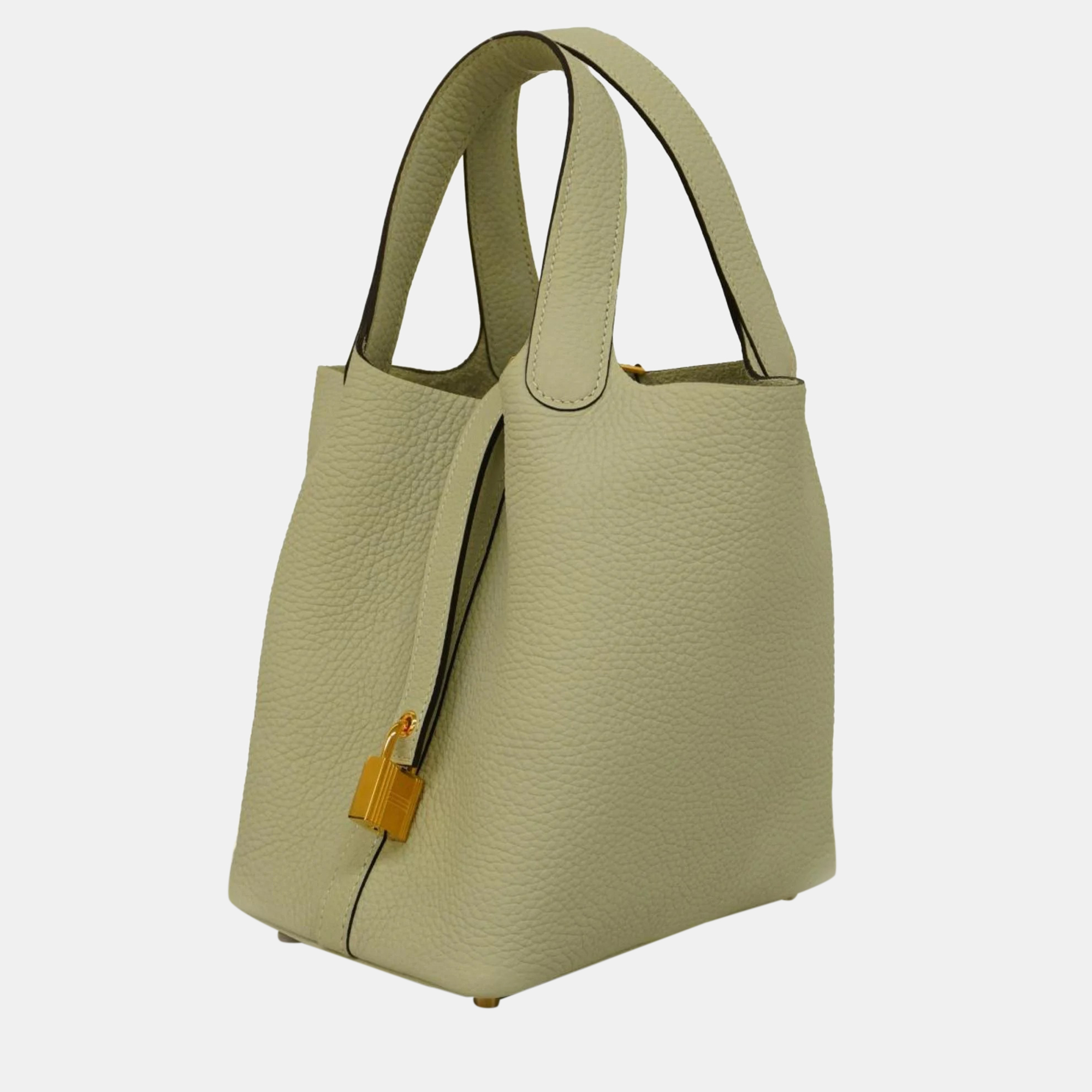 

Hermes Handbag Picotin Lock PM Taurillon Clemence Grineve Gold Hardware Women's, Green