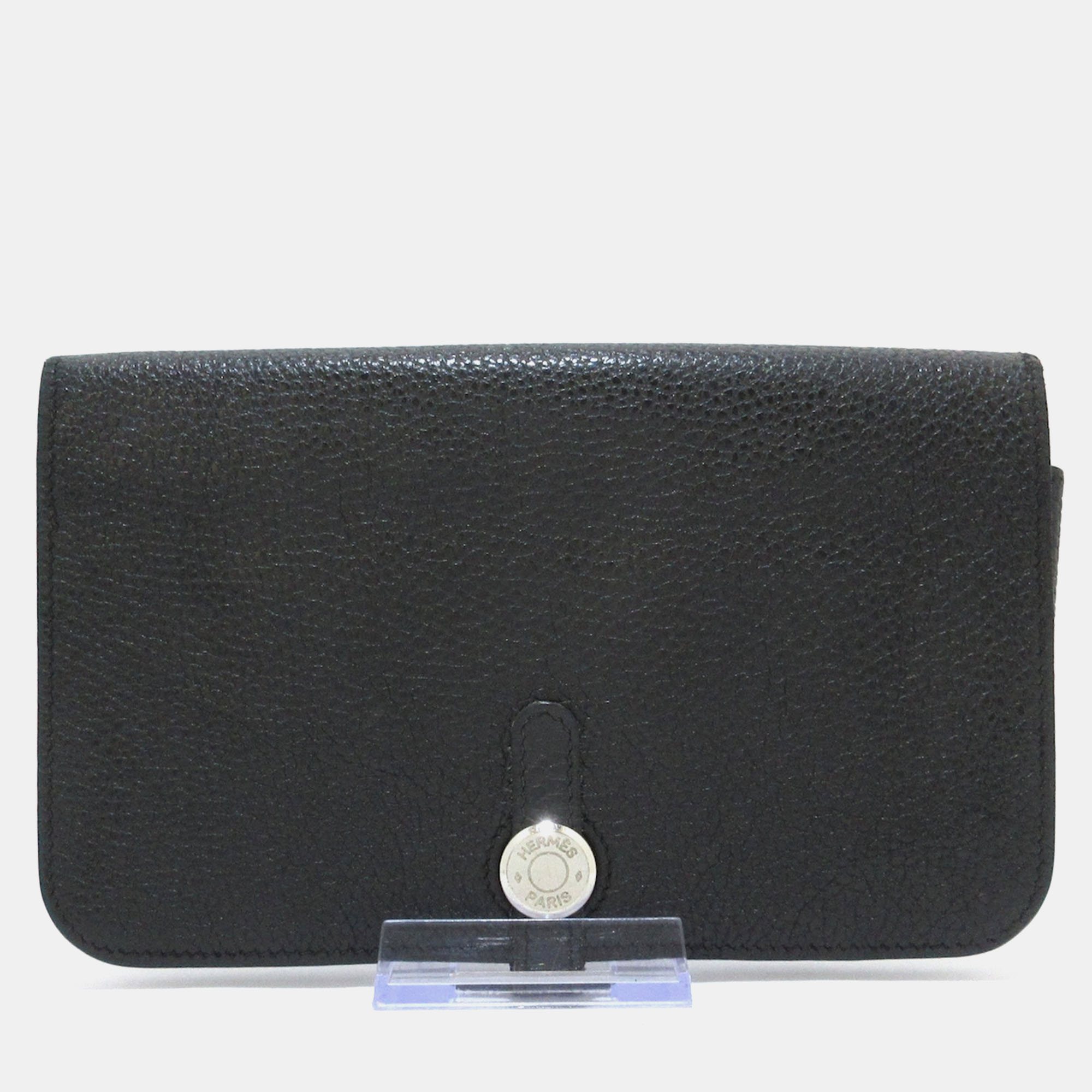 

Hermes Grey Clemence Leather Dogon Wallet