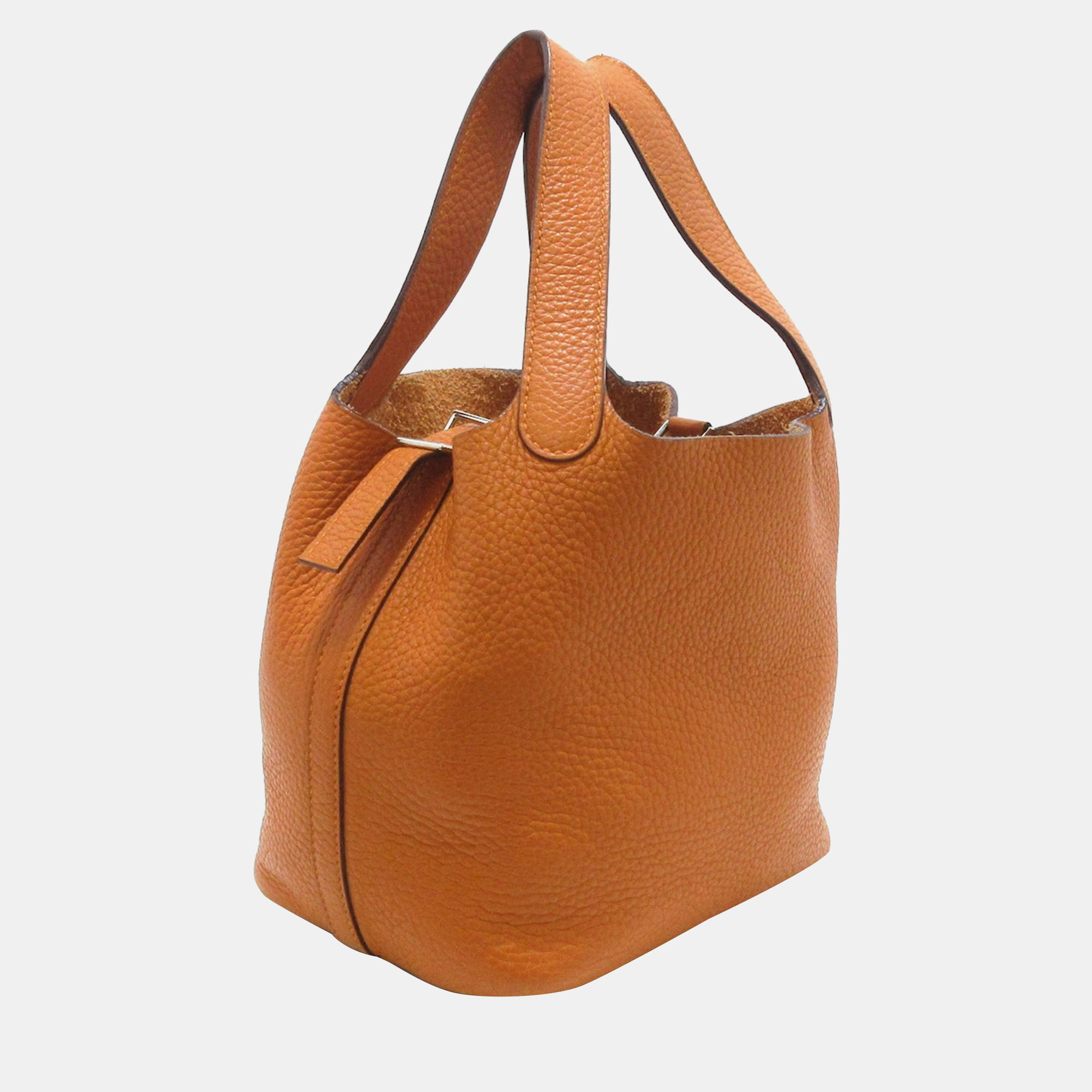 

Hermes Orange Clemence Leather Picotin Lock 18 Hobo Bag
