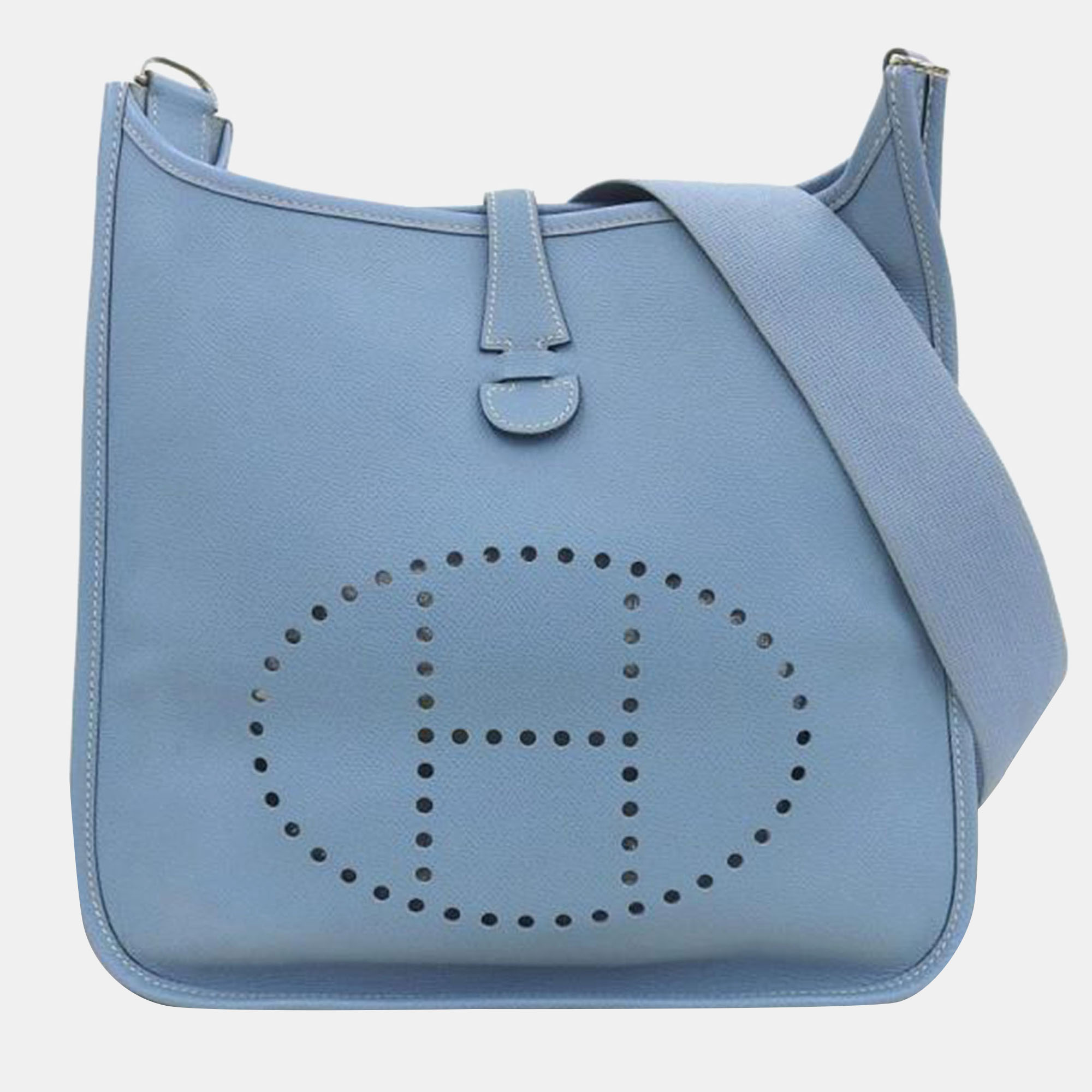 Pre-owned Hermes Blue Epsom Leather Evelyne I Pm Shoulder Bag
