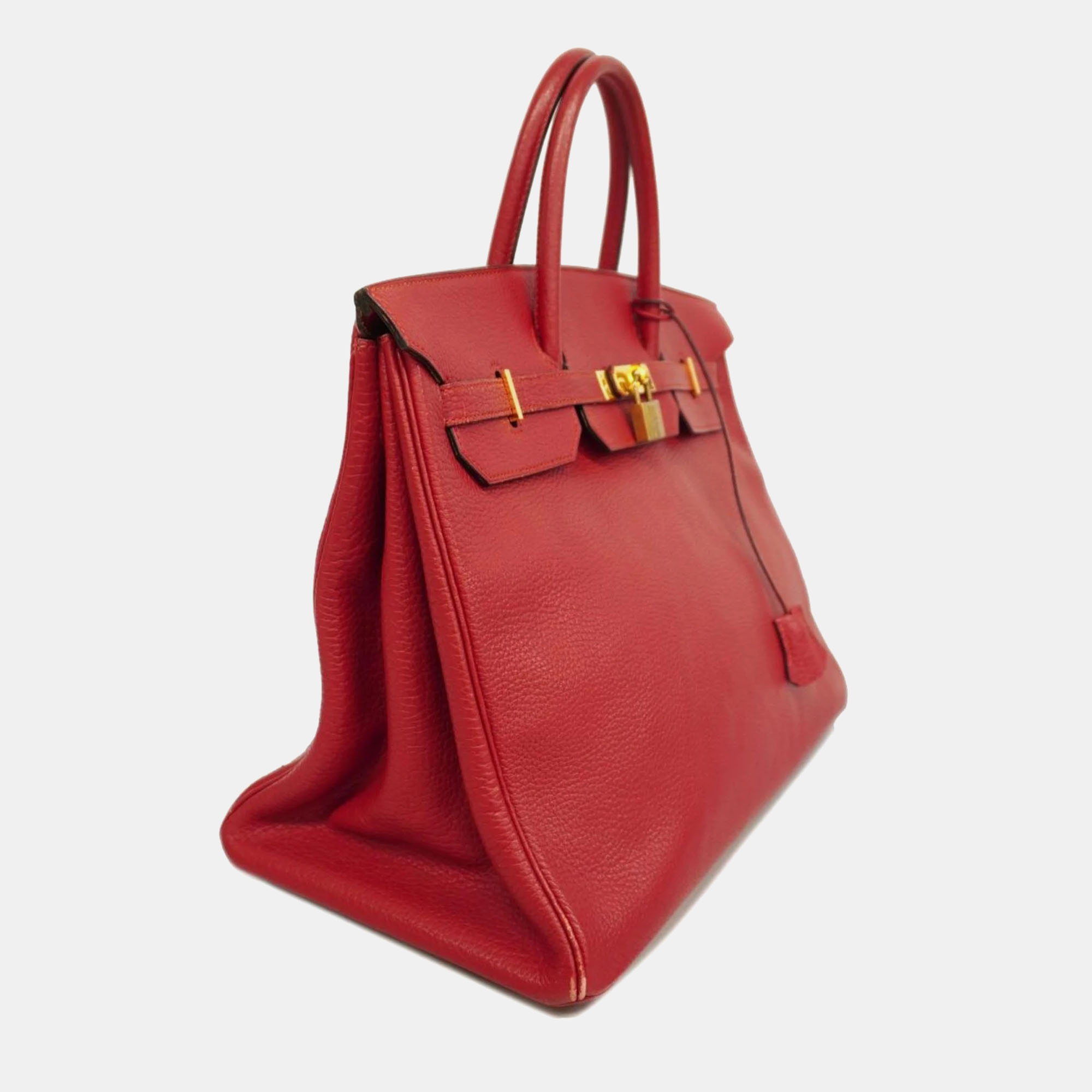 

Hermes Handbag Birkin 40 U Engraved Togo Red Ladies