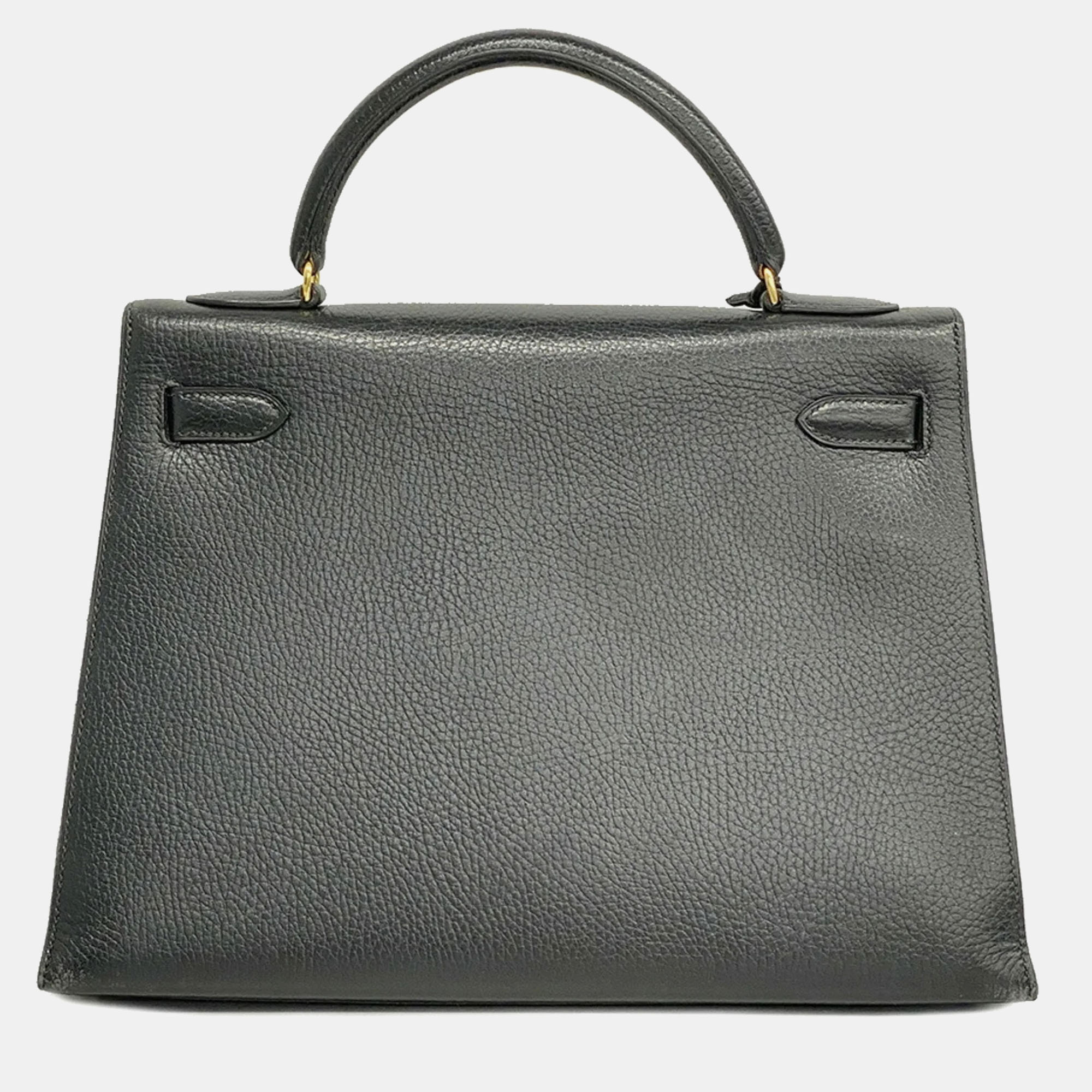 

Hermes Handbag Kelly U Engraved Ardennes Black Ladies