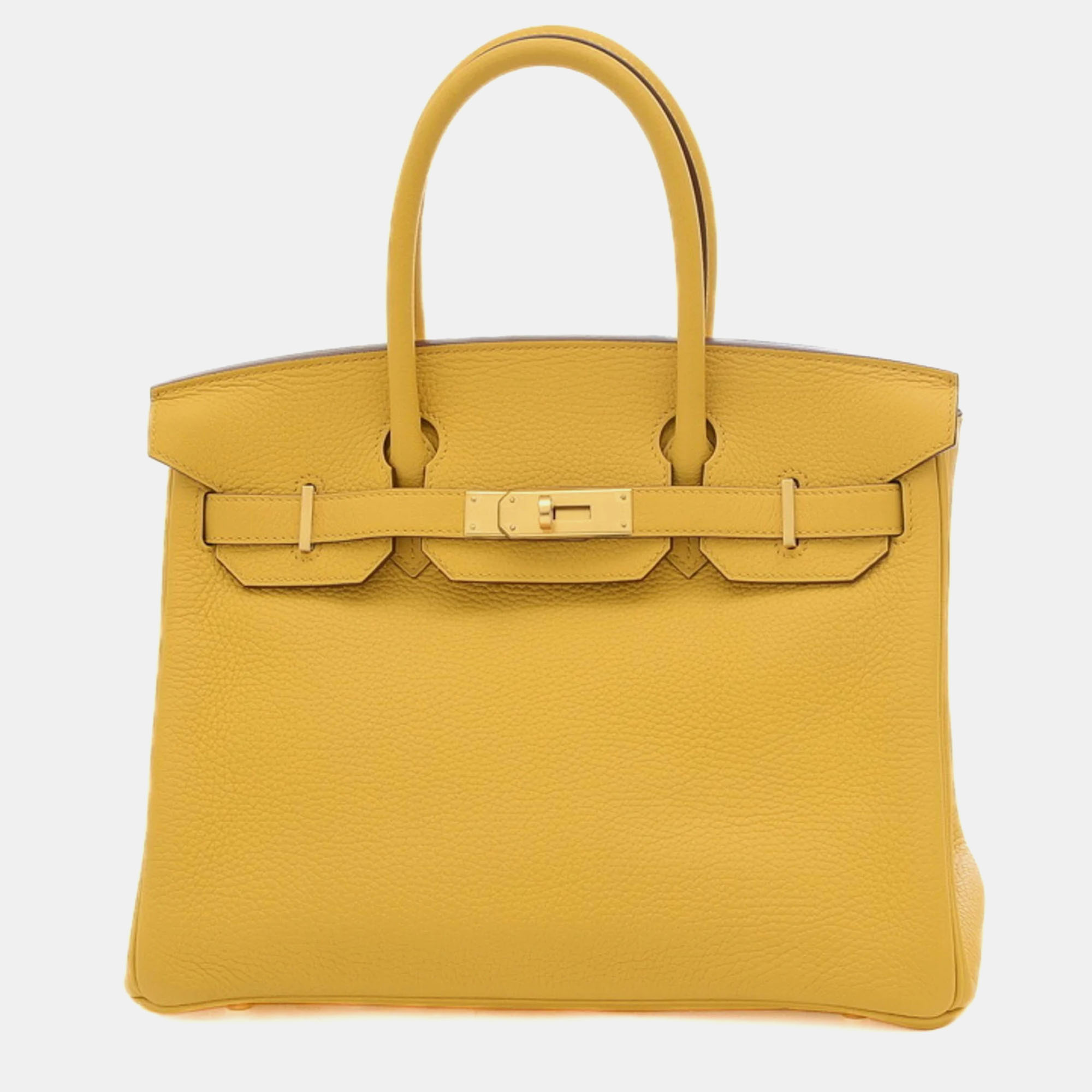 

Hermes Birkin 30 Handbag Taurillon Jaune Ambre D stamp, Yellow