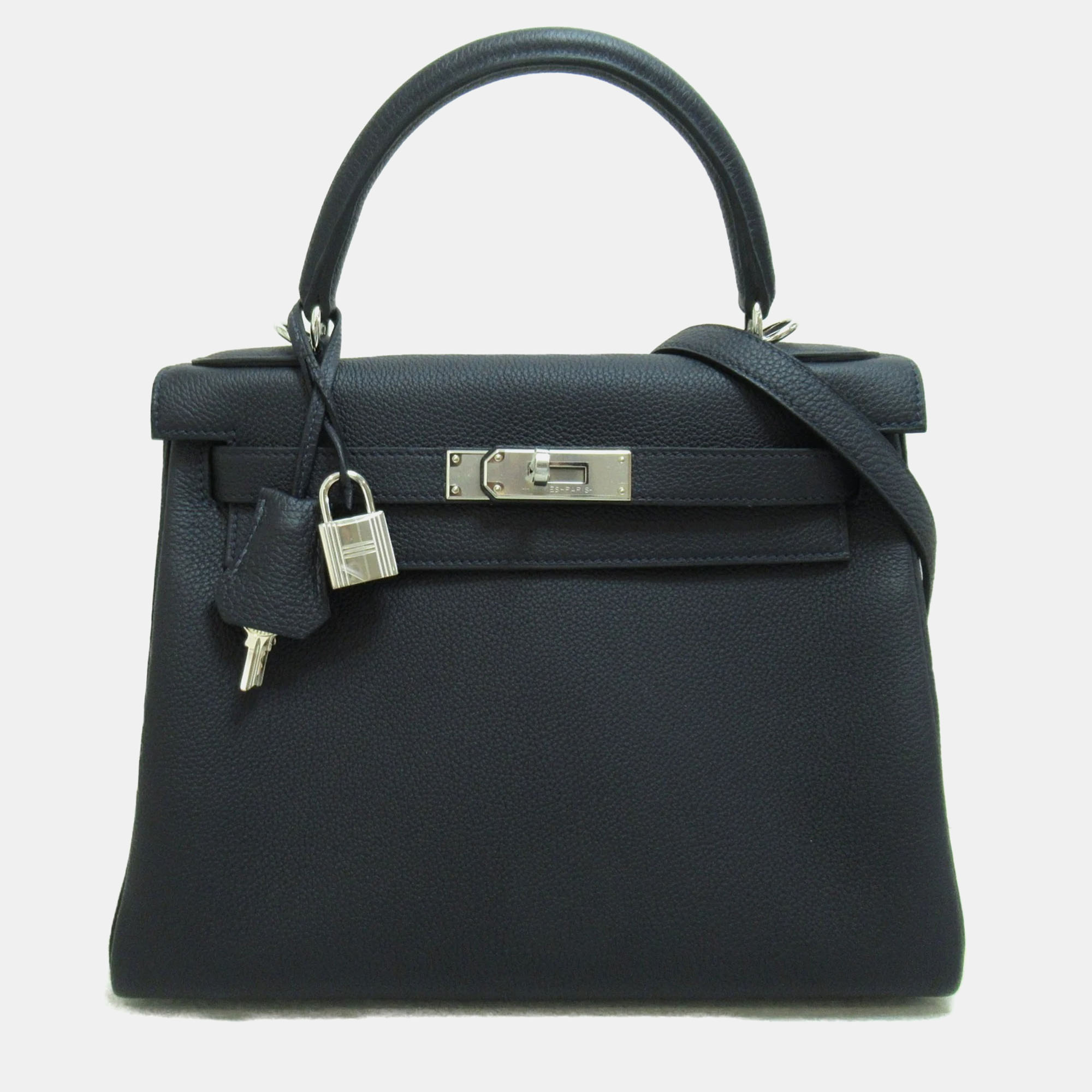 

Hermes kelly28 cavan handbag Black Cavan Togo leather leather