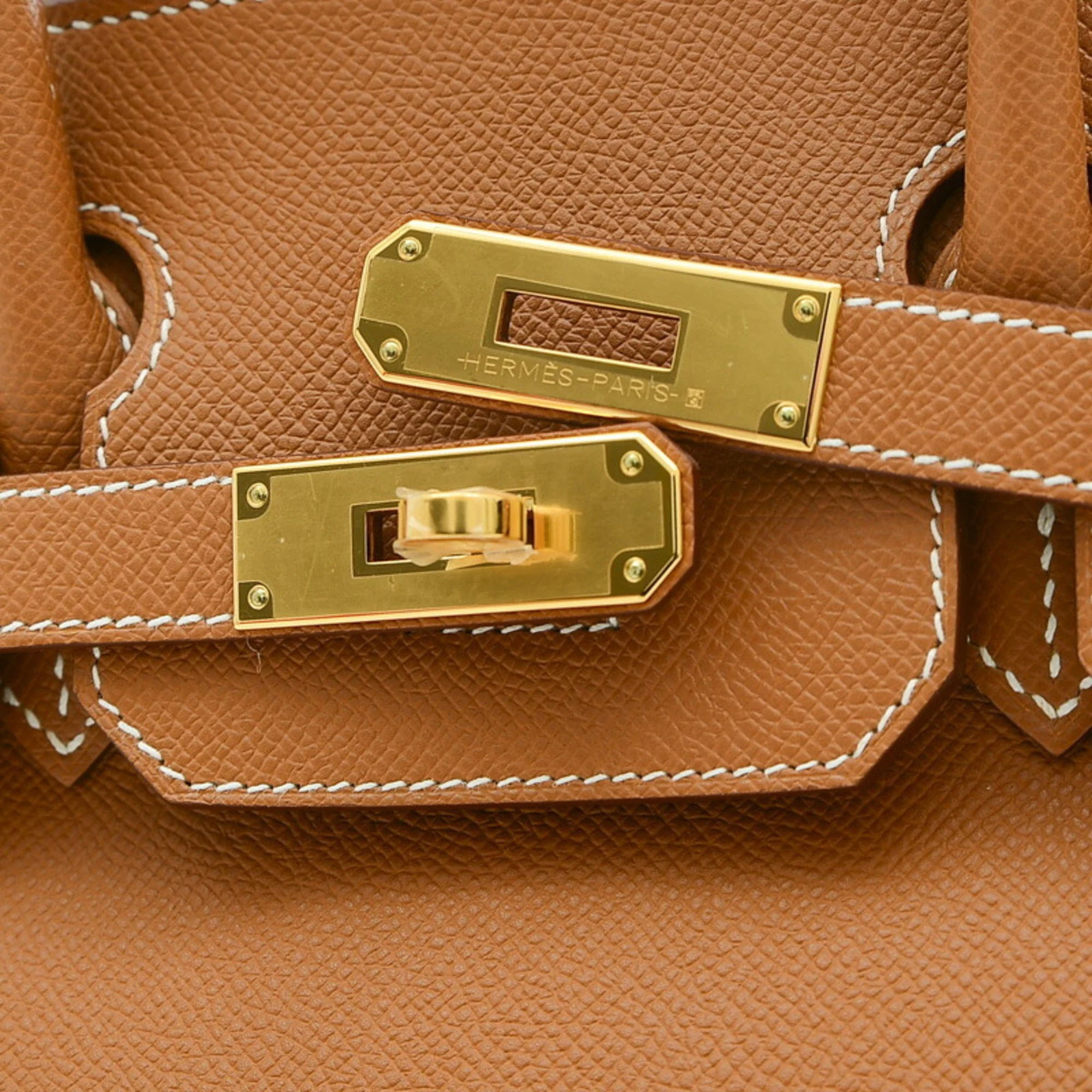

Hermes Birkin 30 Handbag Epson Gold B stamp, Brown