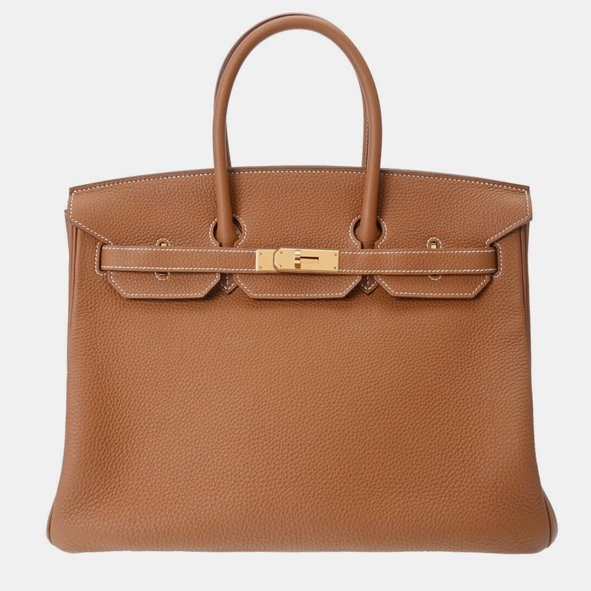 Pre-owned Hermes Brown Togo Leather Birkin 35 Handbag
