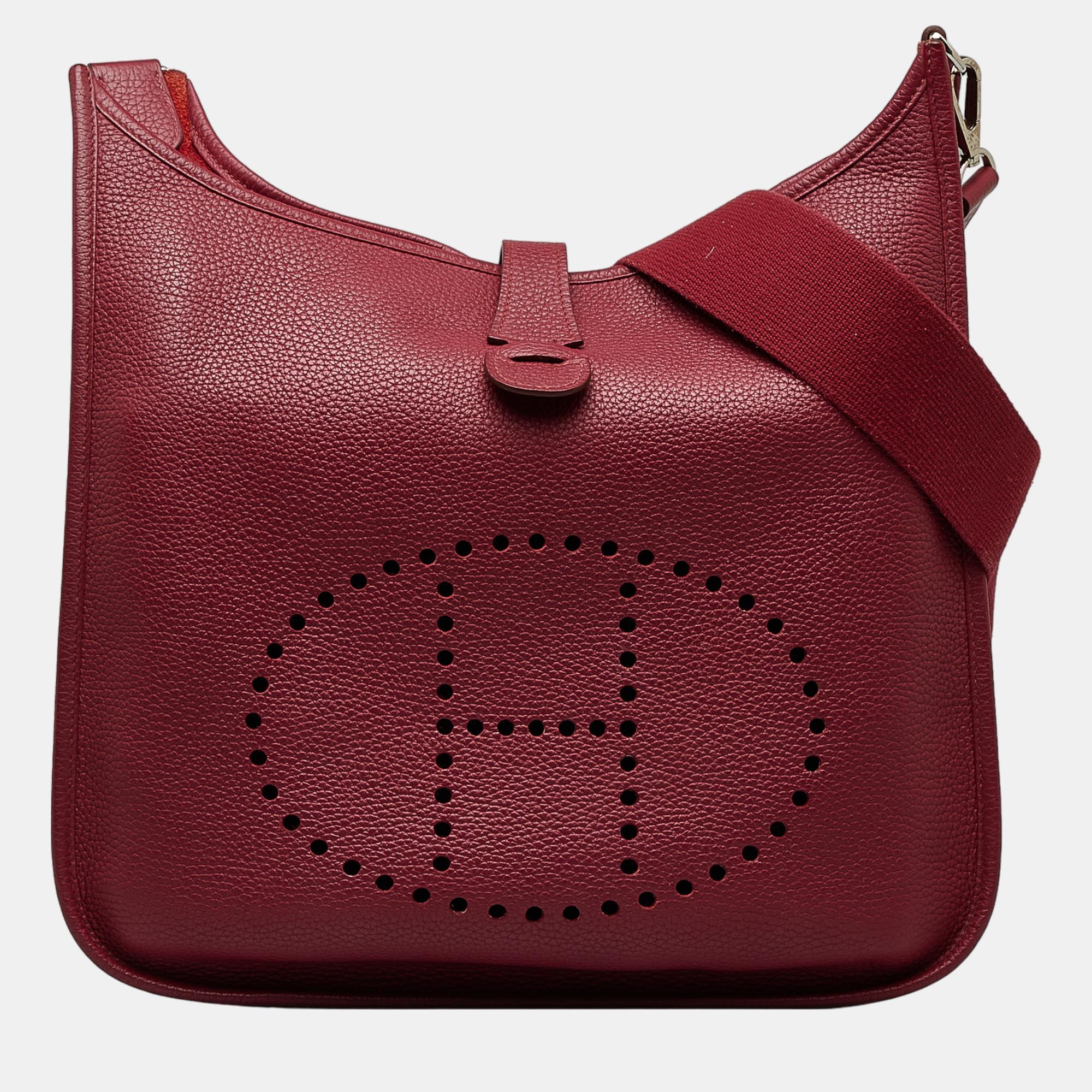 

Hermes Red Clemence Evelyne III