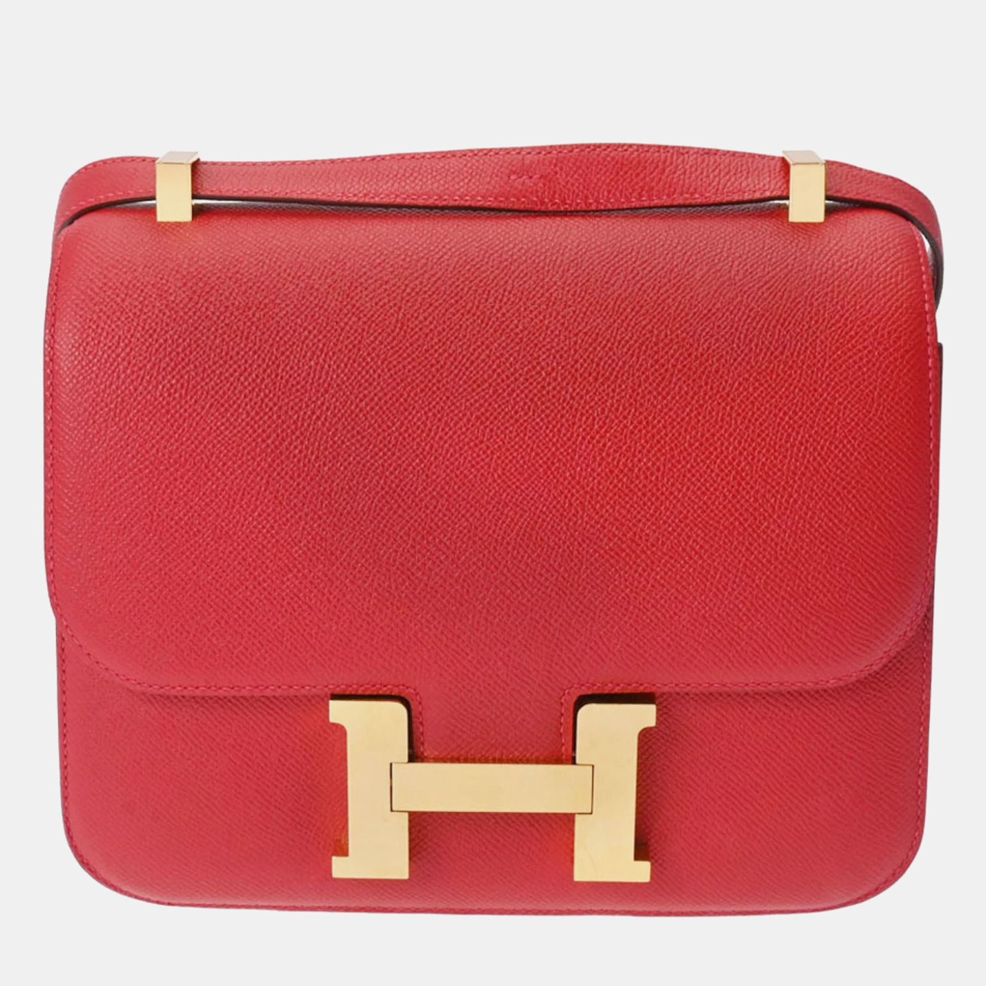 

HERMES Constance 23 Rouge Cazac X engraved (circa 2016) Women's Vaux Epson Shoulder Bag, Red