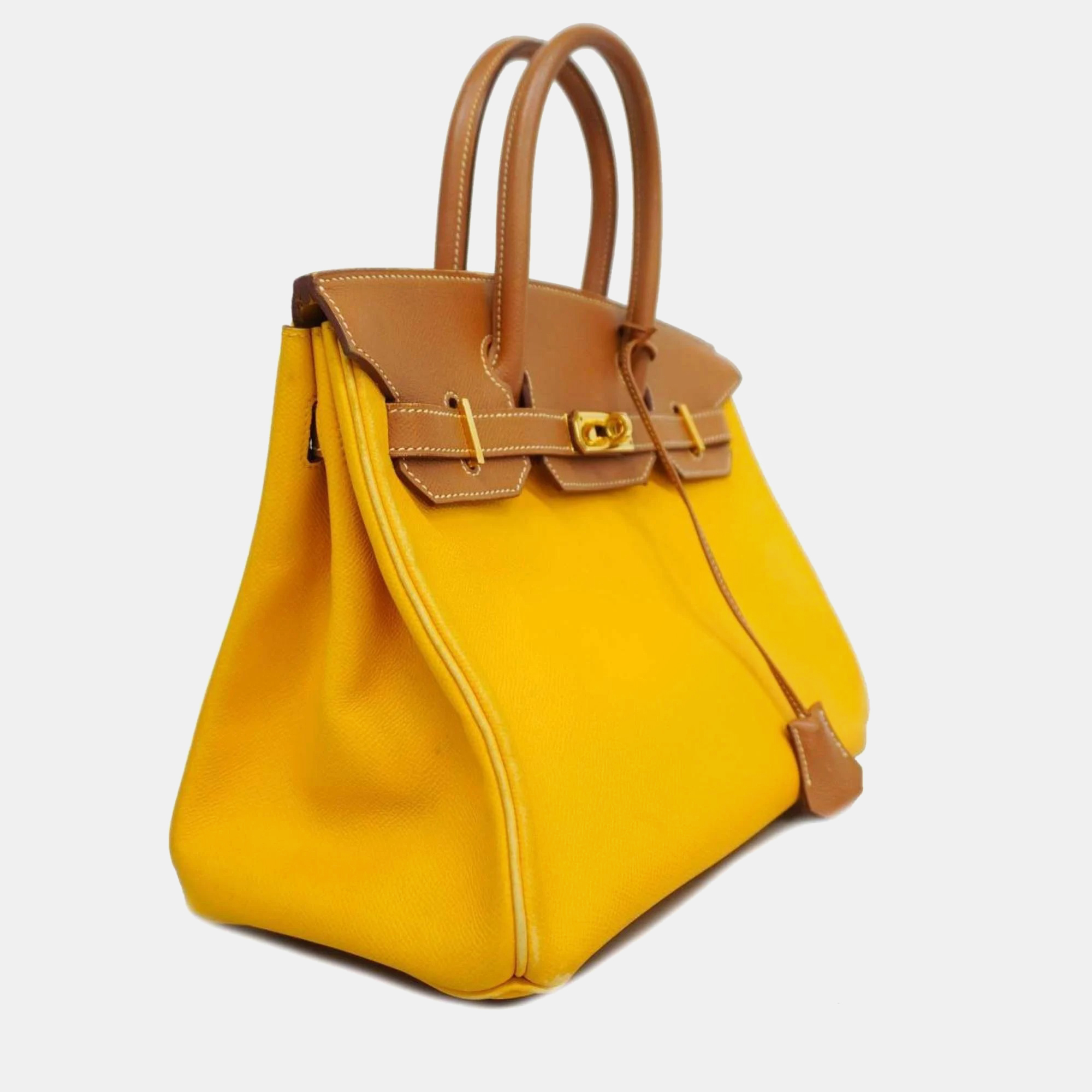 

Hermes Handbag Birkin 30 Z Engraved Couchevel Gold Jaune Ladies