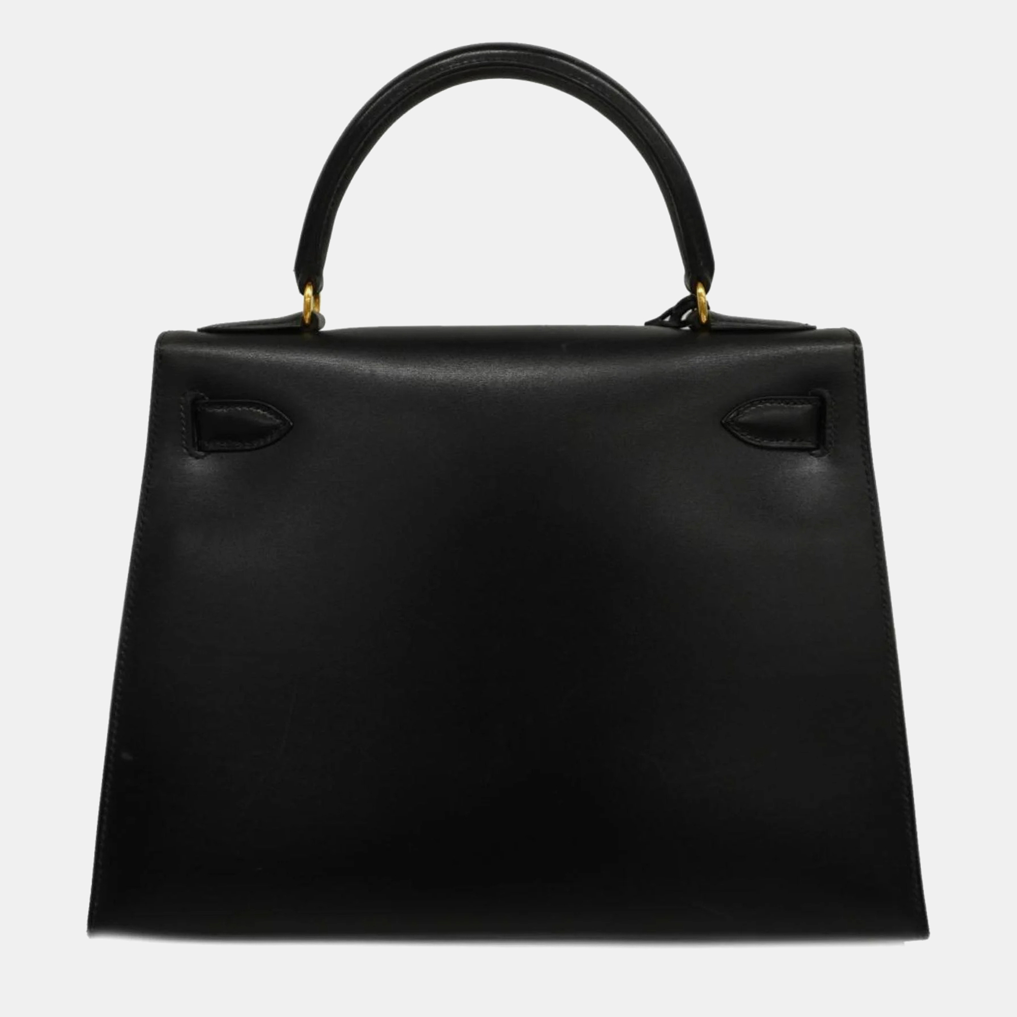 

Hermes Handbag Kelly 28 Blurred Box Calf Black Ladies