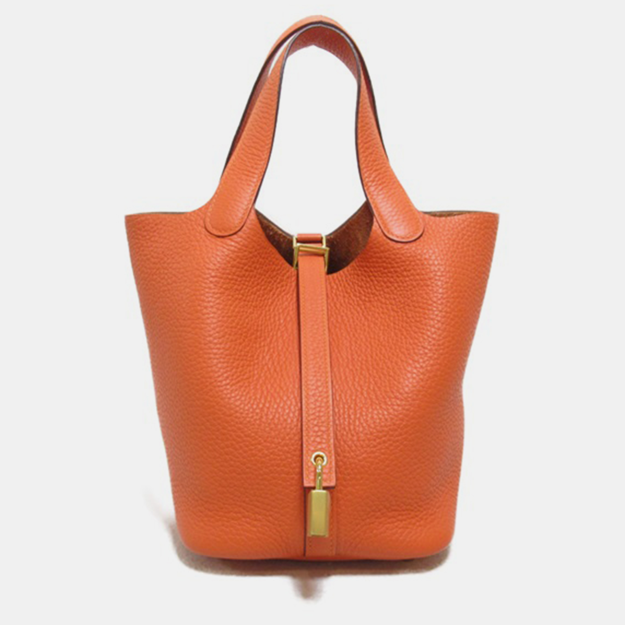 

Hermes Orange Clemence Leather Picotin Lock 18 Tote Bag