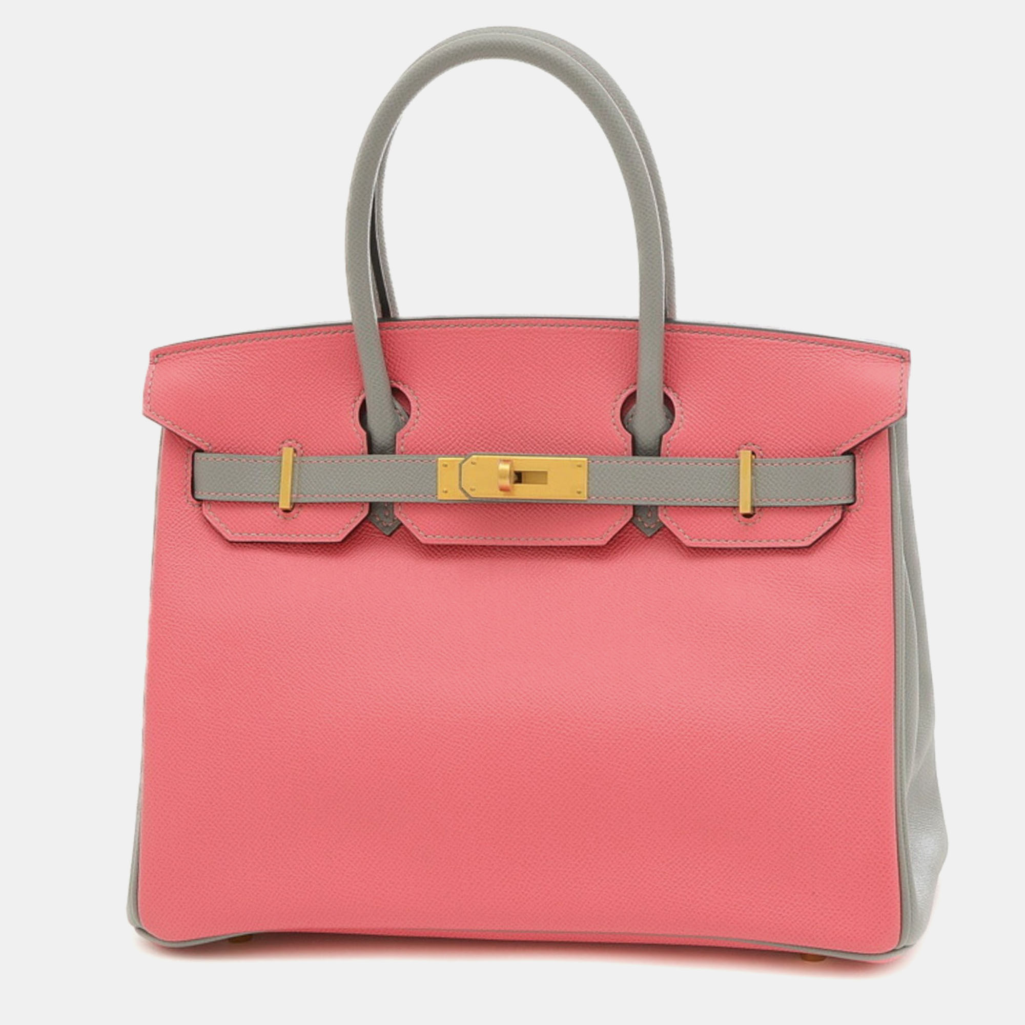 Pre-owned Hermes Epson Rose Azalea Grimuet Matte C Engraved Order Birkin 30 Handbag In Pink