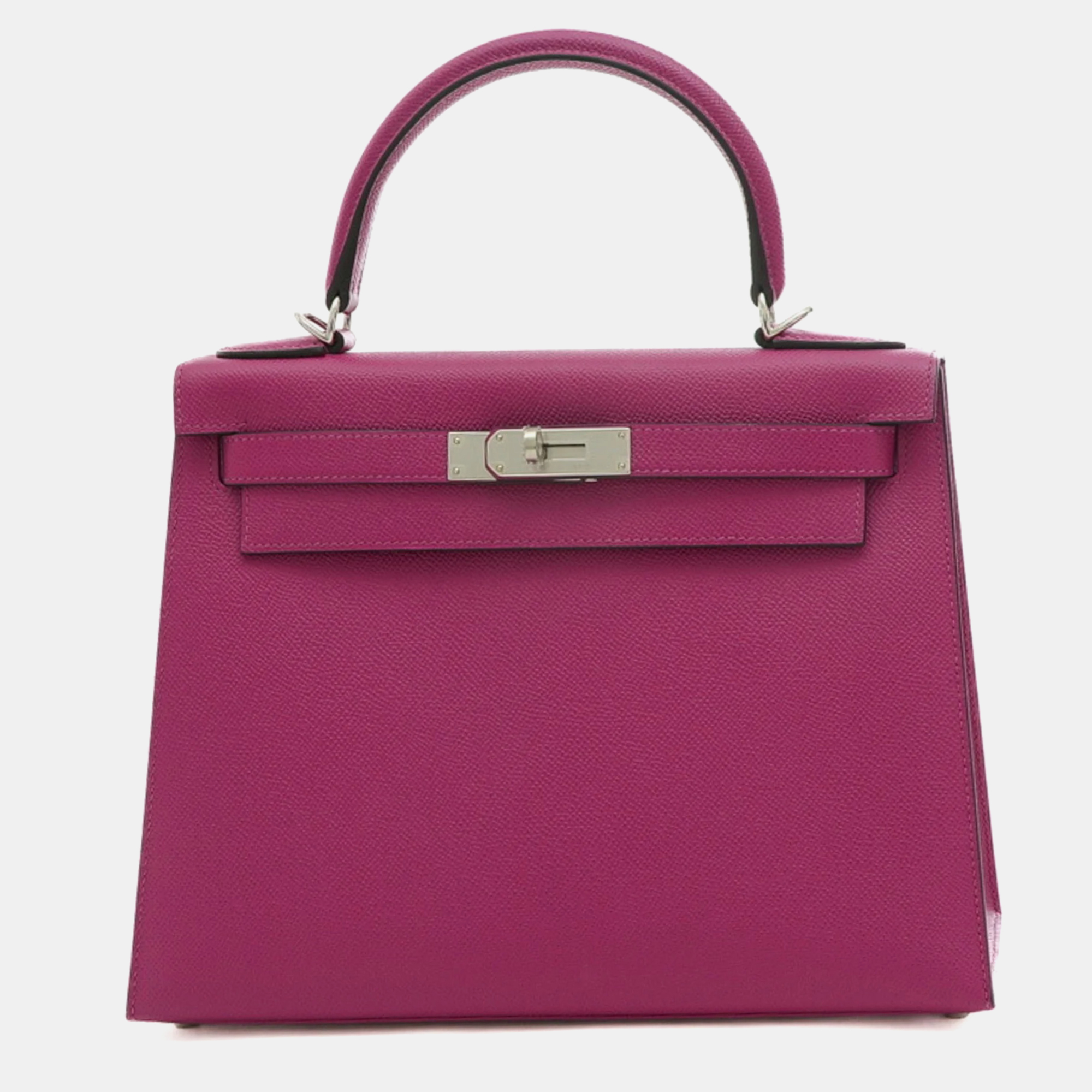 Pre-owned Hermes Epson Rose Purple C Engraved Kelly 28 Outside Stitching Handbag