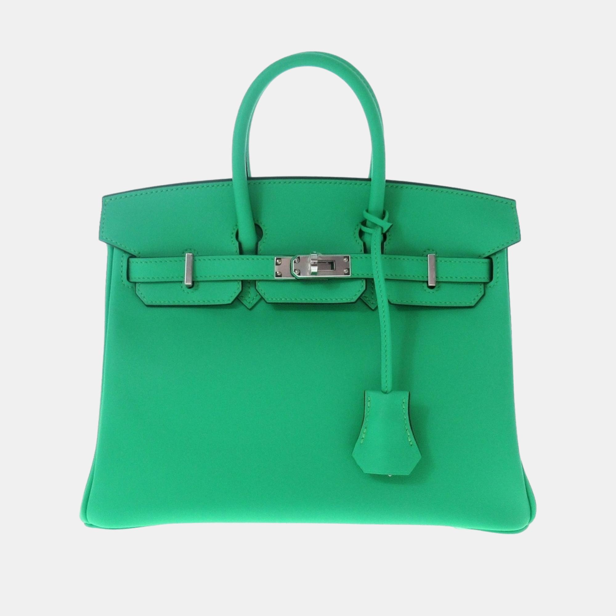 

Hermes Green Leather Birkin 25 handbag