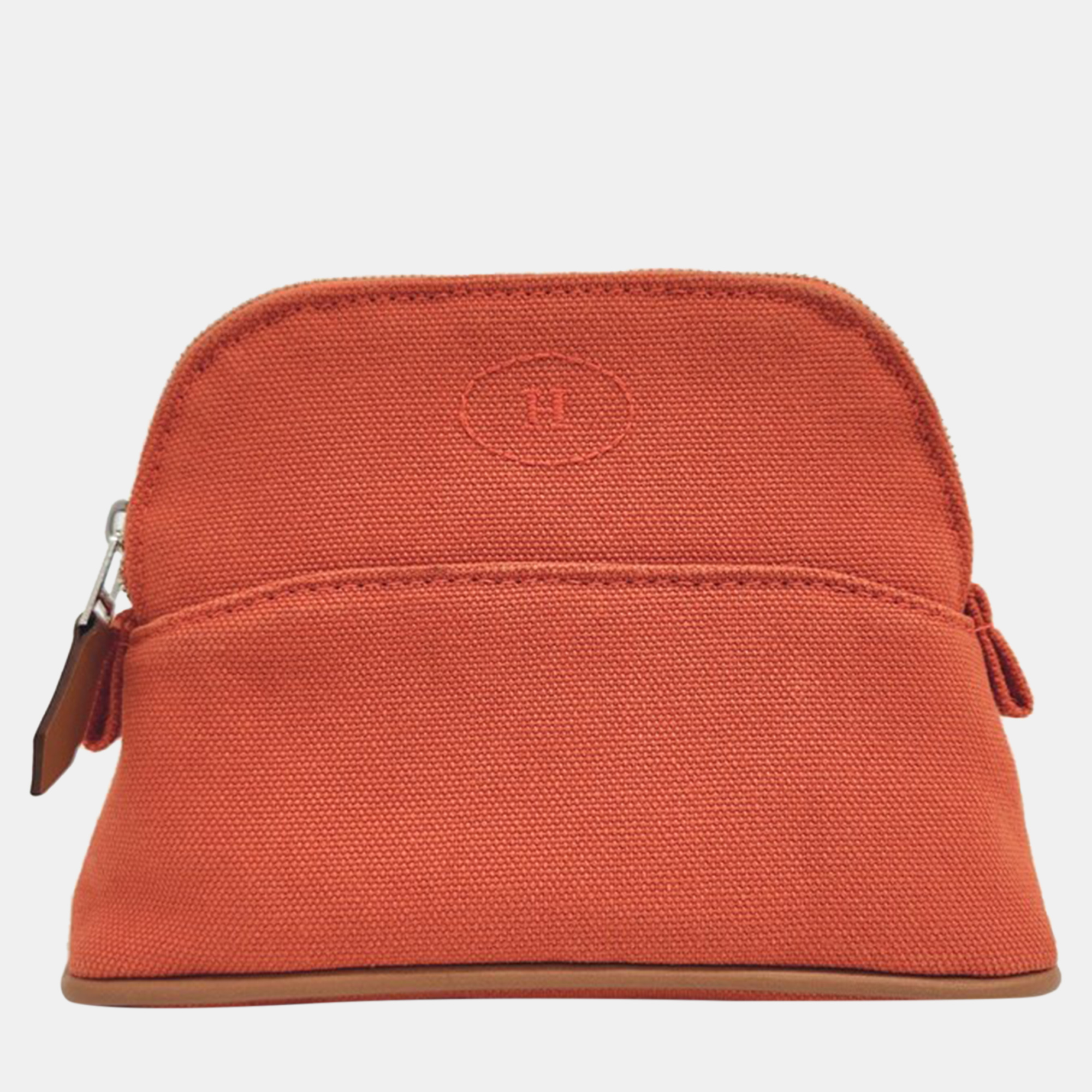 

Hermes Orange Cotton Mini Bolide Pouch