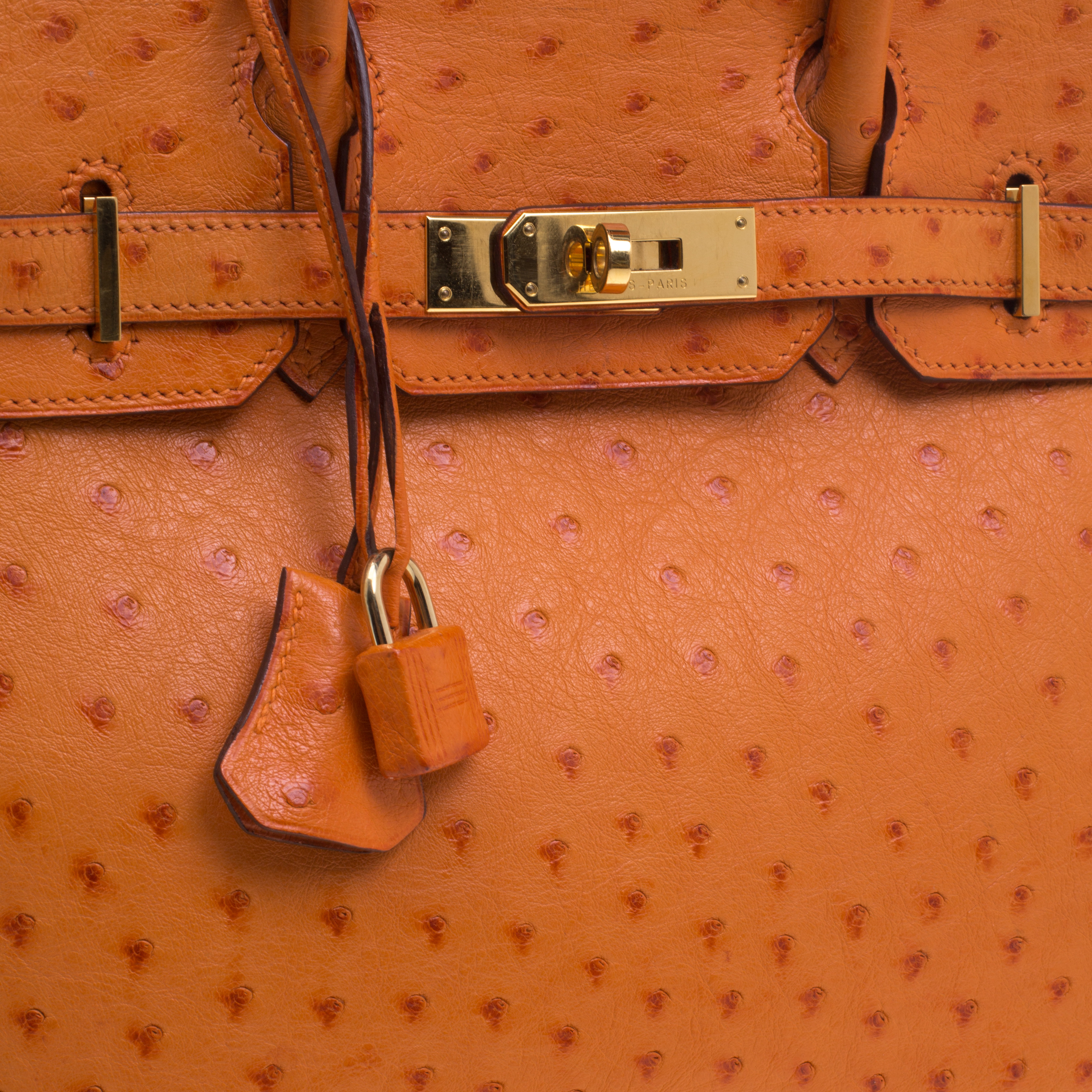 Hermès Birkin 30 Ostrich Leather Graphite Bag - Gold Hardware
