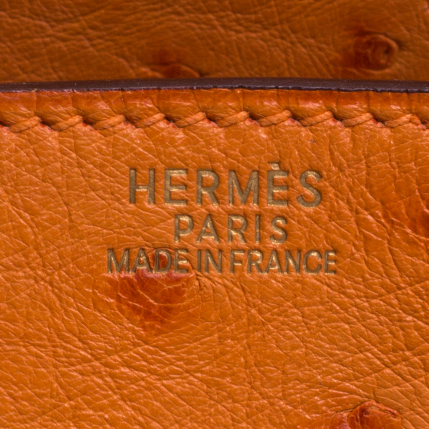 Hermès Birkin 30 Ostrich Leather Tangerine Orange Palladium Hardware  (Draft)
