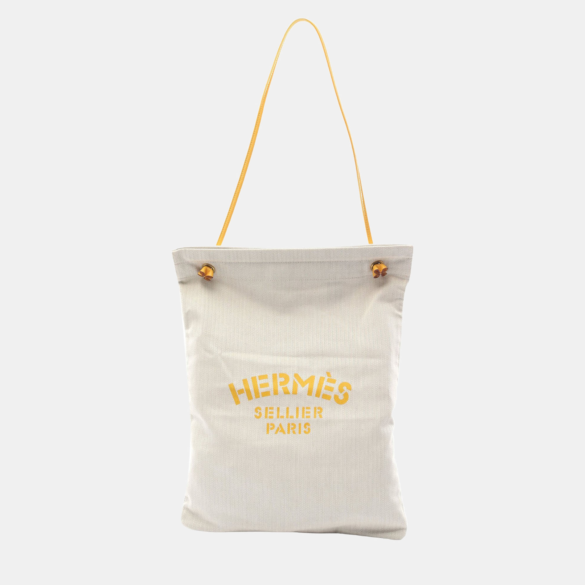 

Hermes Aline GM Shoulder bag Toile chevron Leather Ivory Beige Yellow Gold hardware
