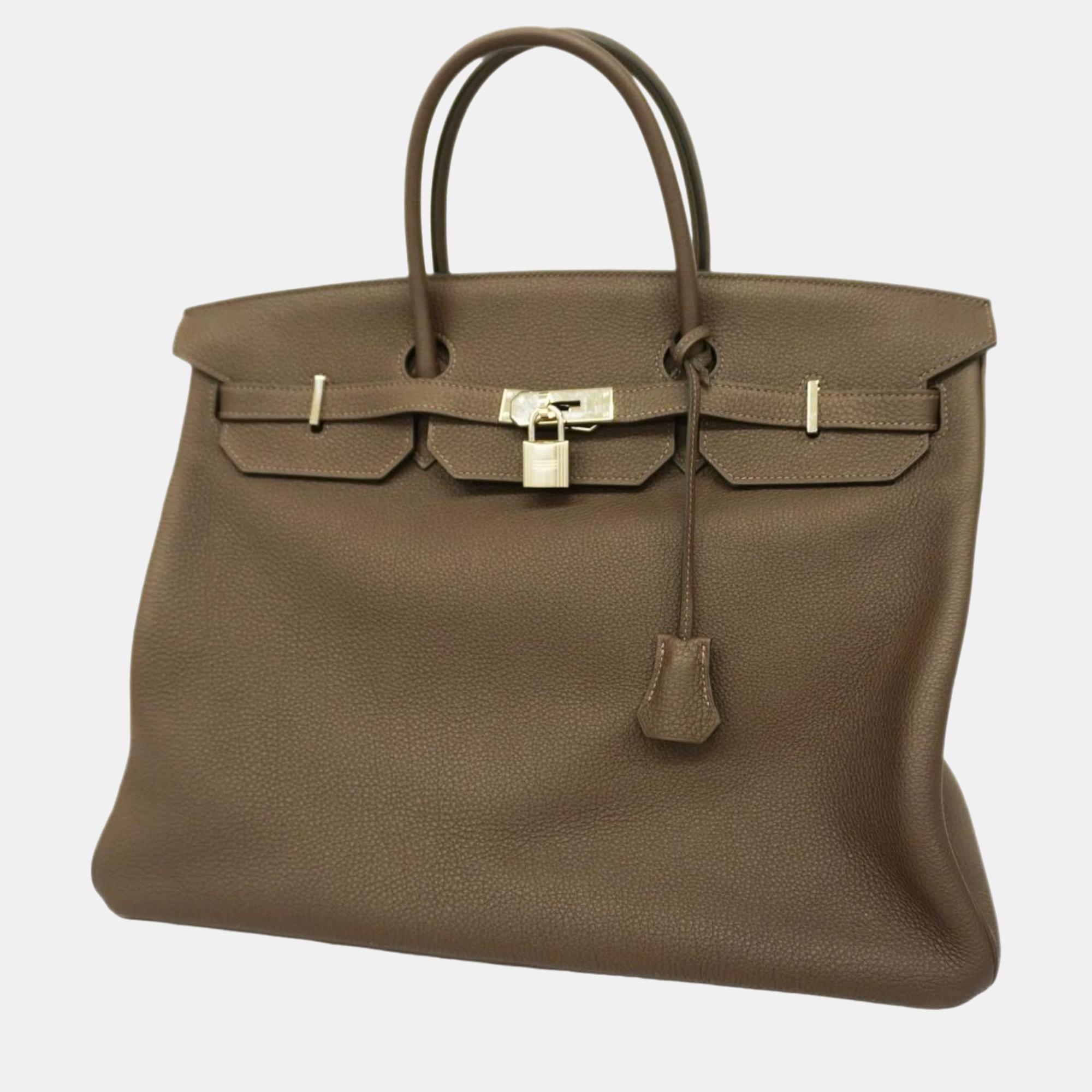 

Hermes Chocolat Togo Birkin 40 Y Engraved Ladies Handbag, Brown