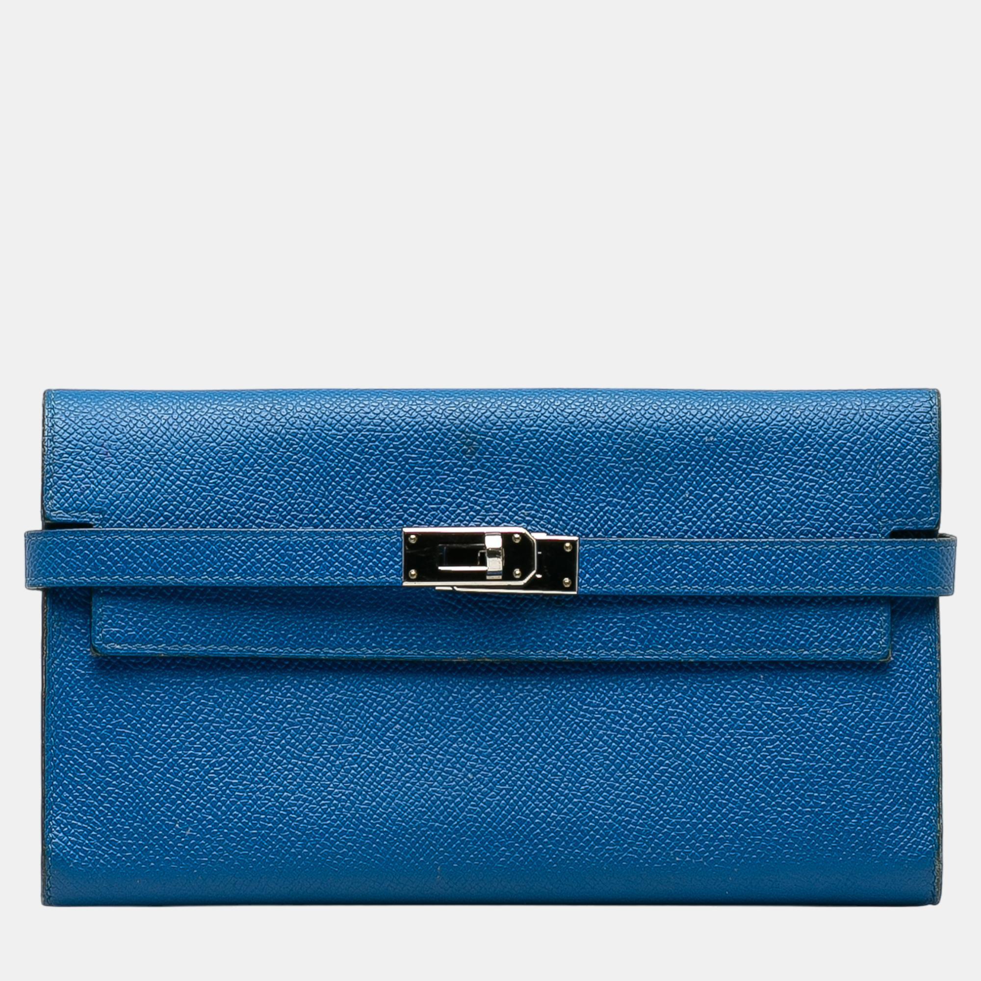 

Hermes Blue Epsom Kelly Classic Wallet