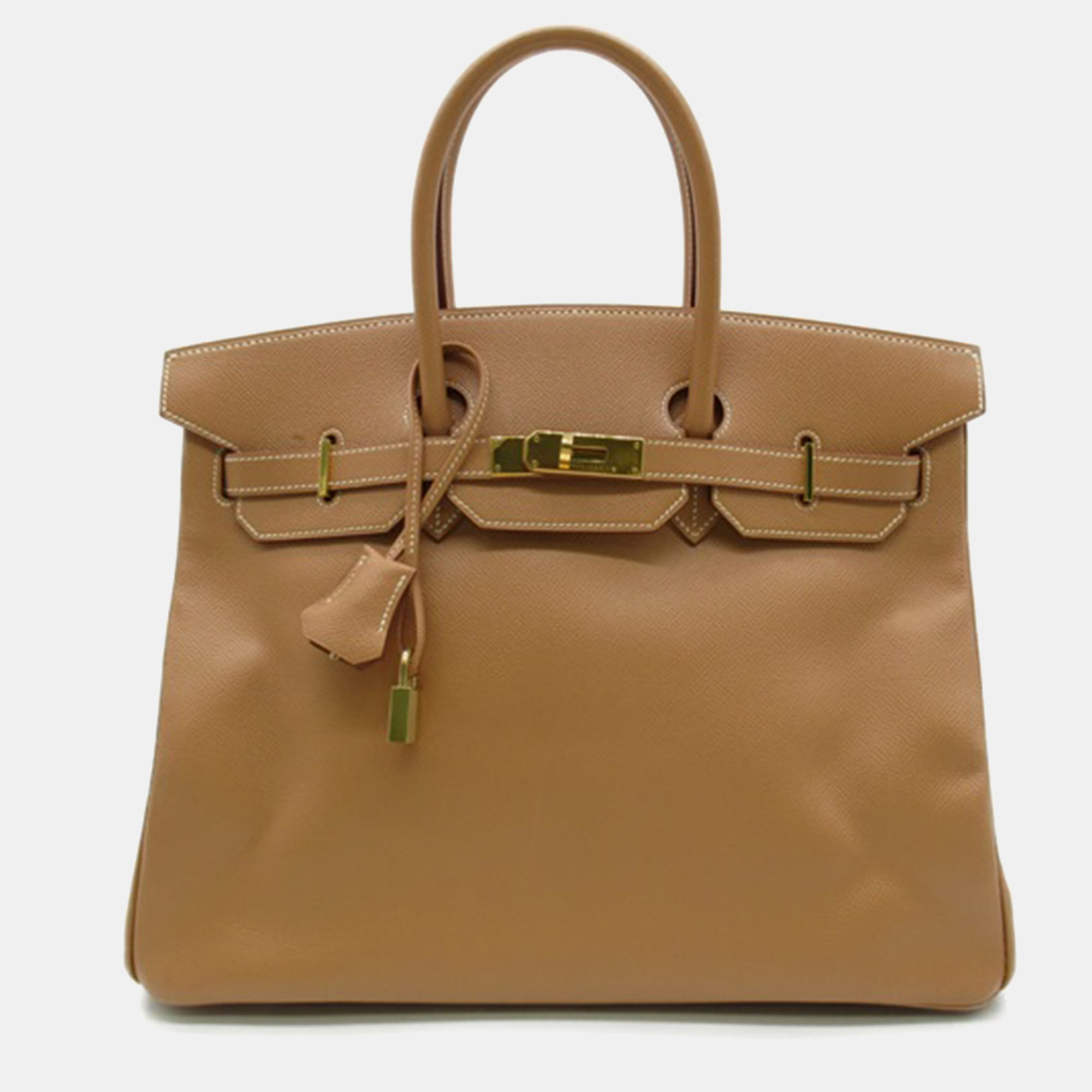 Pre-owned Hermes Brown Leather Togo Birkin 35 Handbag