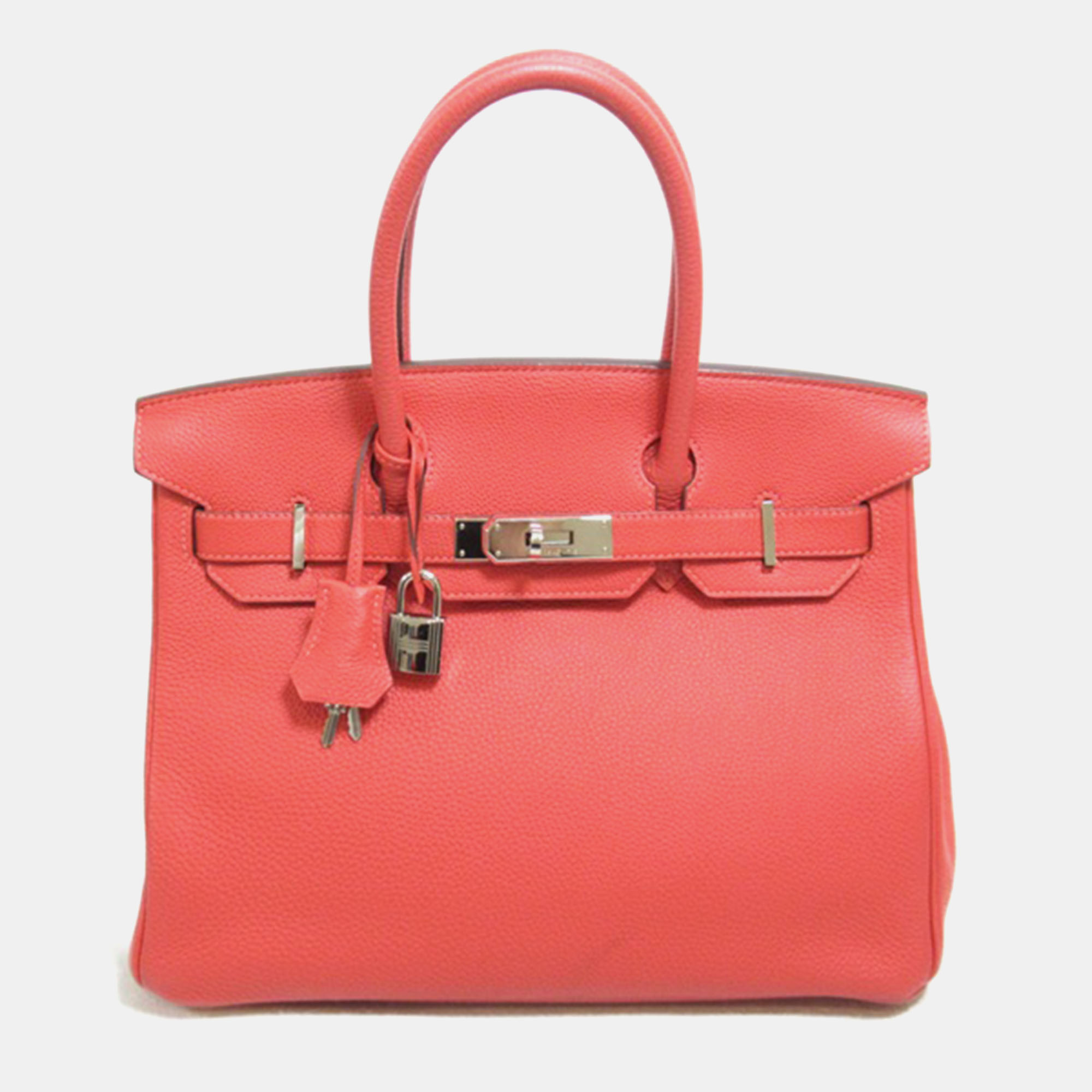 Pre-owned Hermes Red Togo Leather Birkin 30 Handbag In Pink
