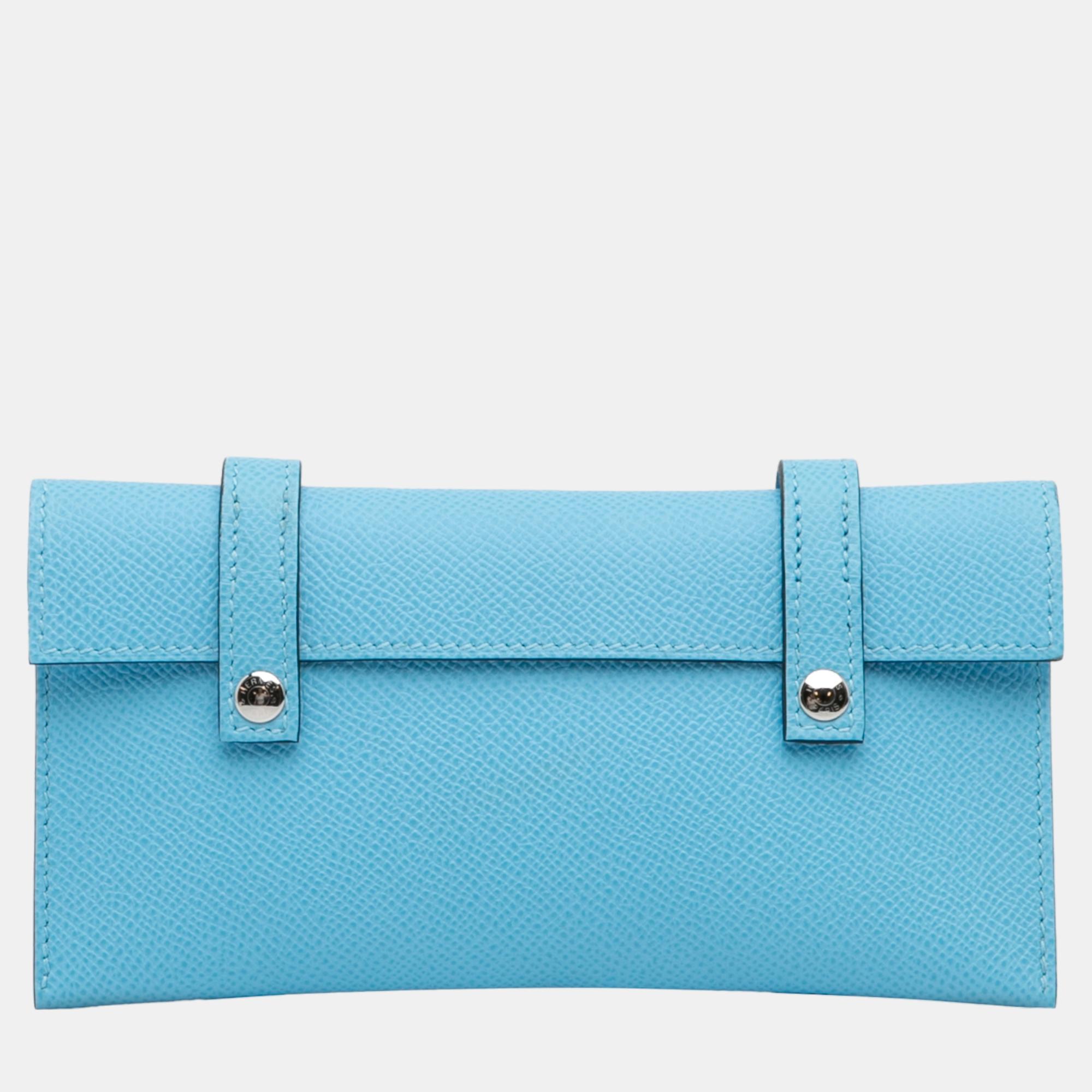 

Hermes Blue Epsom Quelle Idole Kelly Doll Wallet