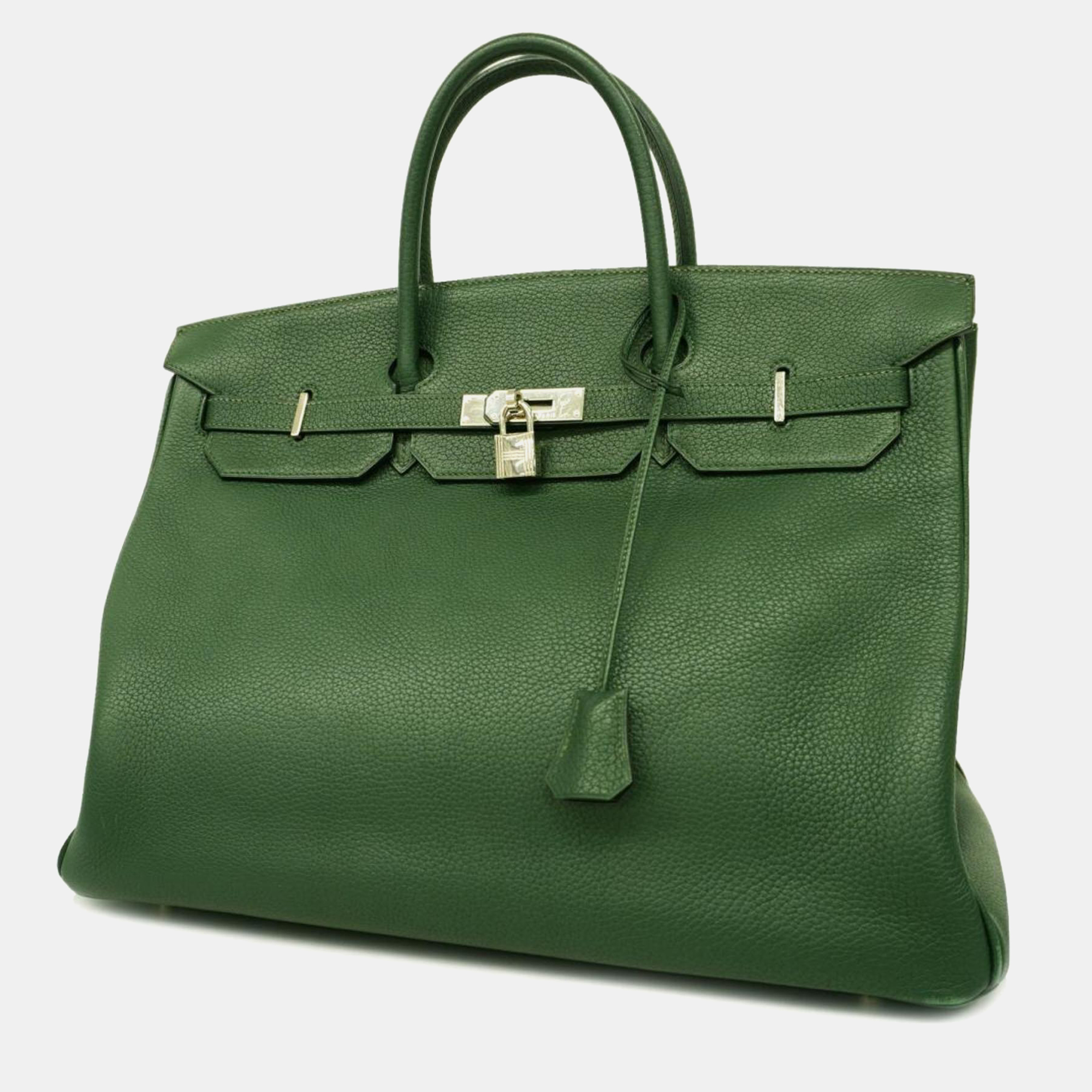 

Hermes Green Togo Birkin stamp handbag