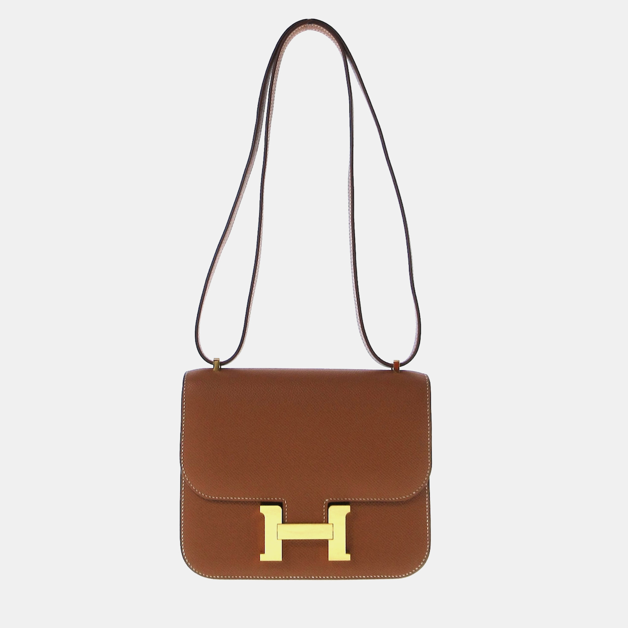 Pre-owned Hermes Brown Epsom Leather Constance Shoulder Bag